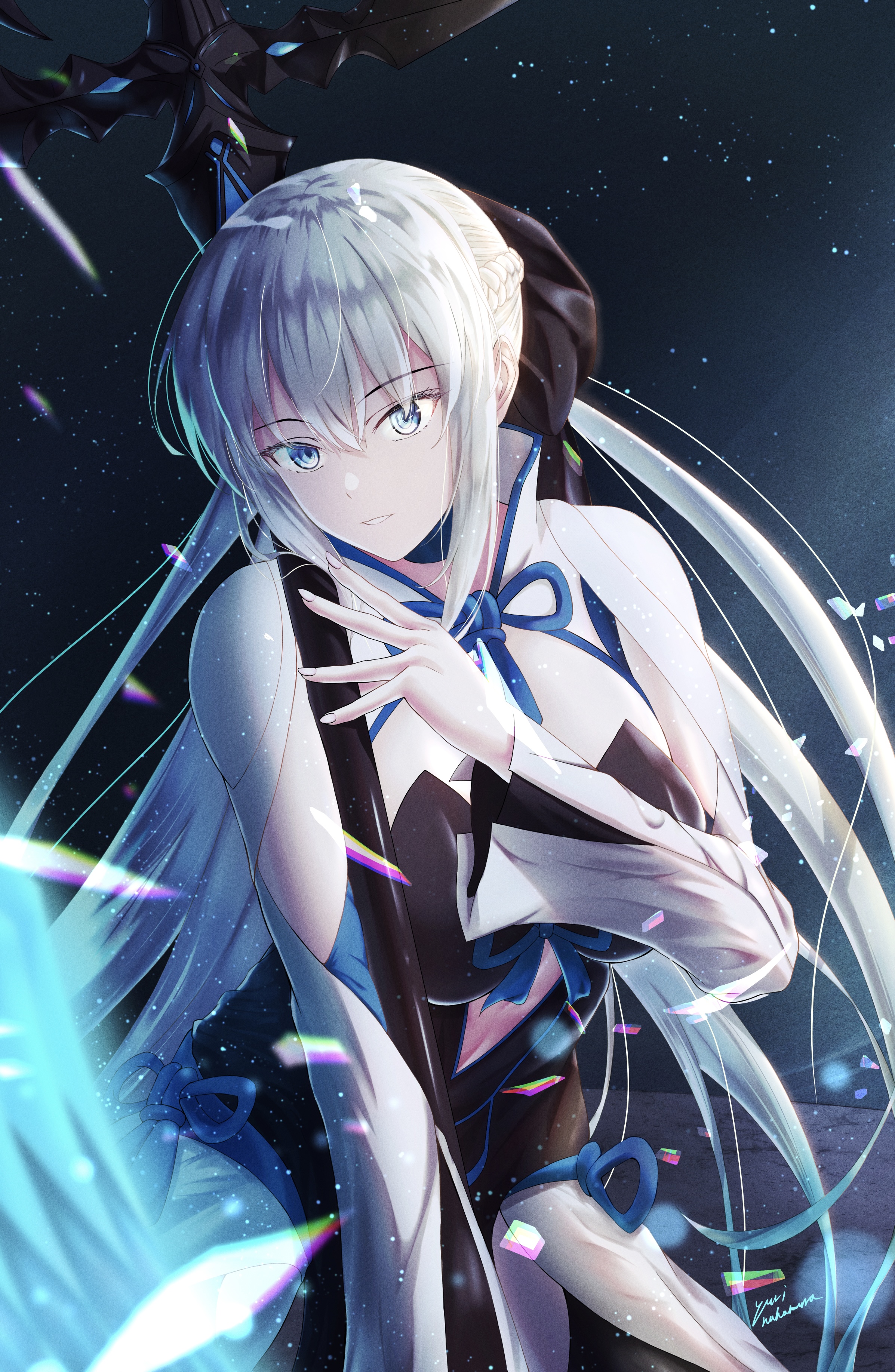 Anime Anime Girls Fate Series Fate Grand Order Morgan Le Fay Long Hair Ponytail White Hair Artwork D 2394x3670