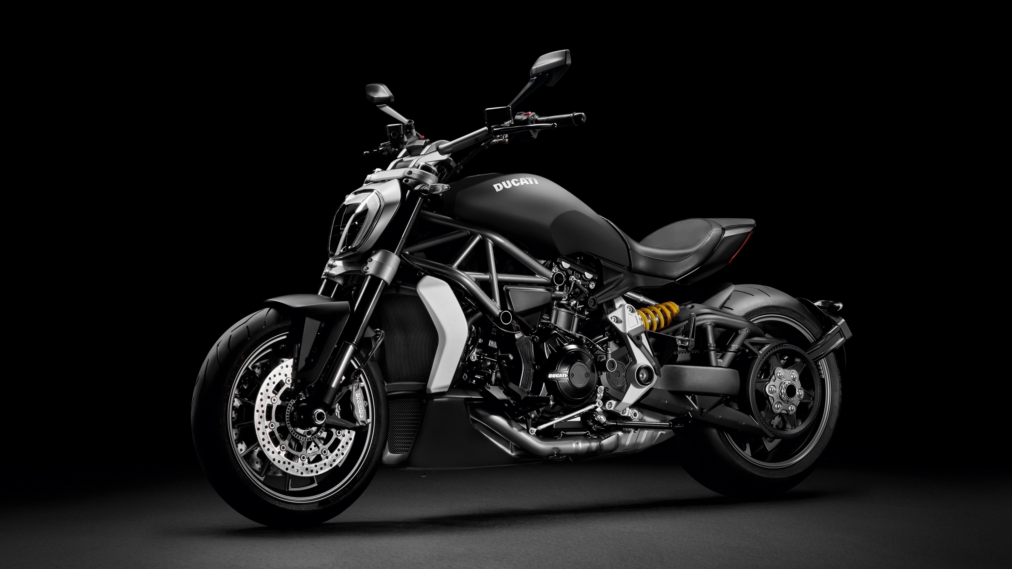 Ducati Diavel Ducati Motorcycle Black Dark Background Vehicle 3840x2160