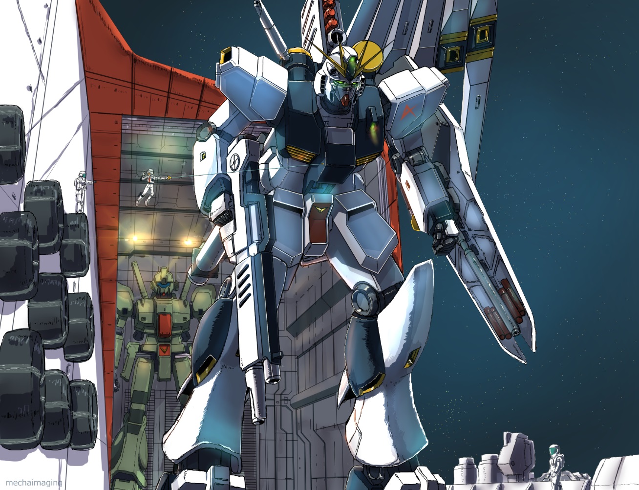 Anime Mech Gundam Mobile Suit Gundam Chars Counterattack Super Robot Wars Rx 93 V Gundam Nu Gundam A 1308x1002