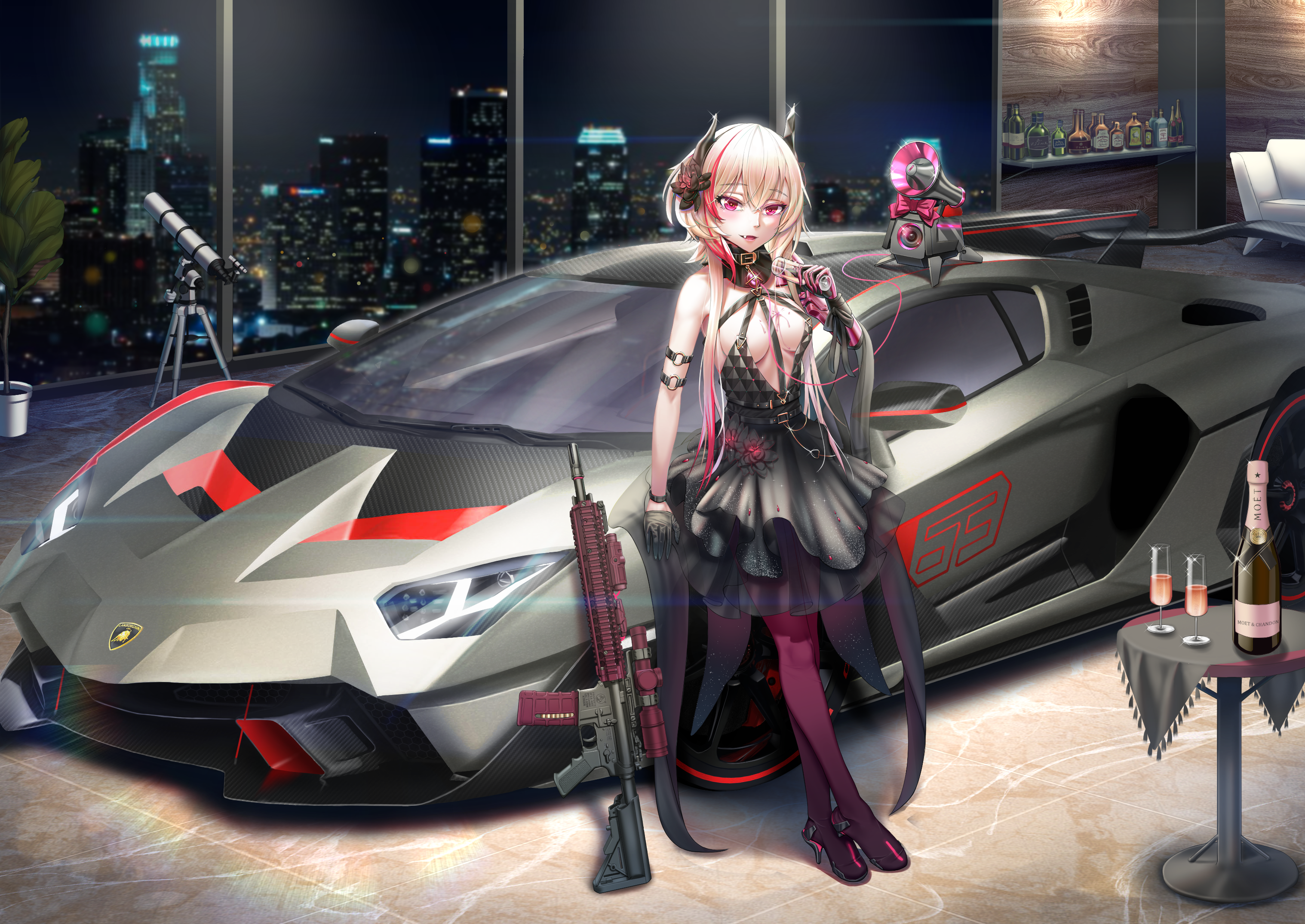 Anime Anime Girls Girls Frontline M4 SOPMOD Ii Girls Frontline M4 Lamborghini Lamborghini SC18 Alsto 3035x2150