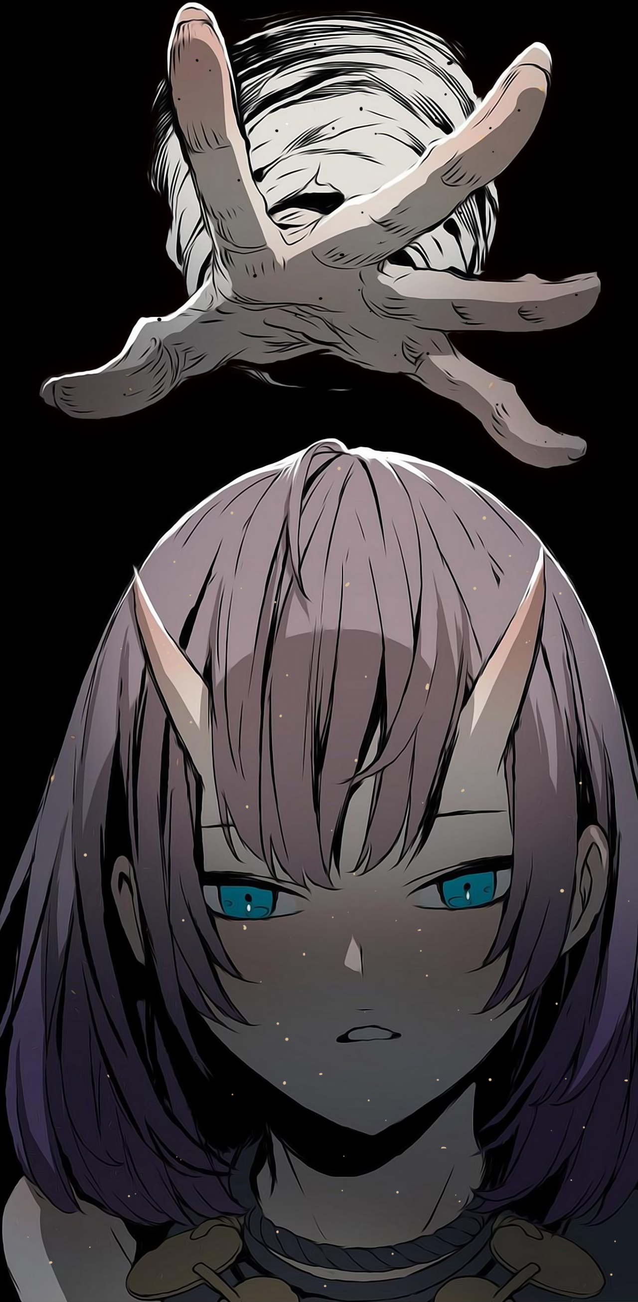 Sword Sheaths Child Manga Webtoon Manhwa Blue Eyes Horns Demon Horns 1280x2609