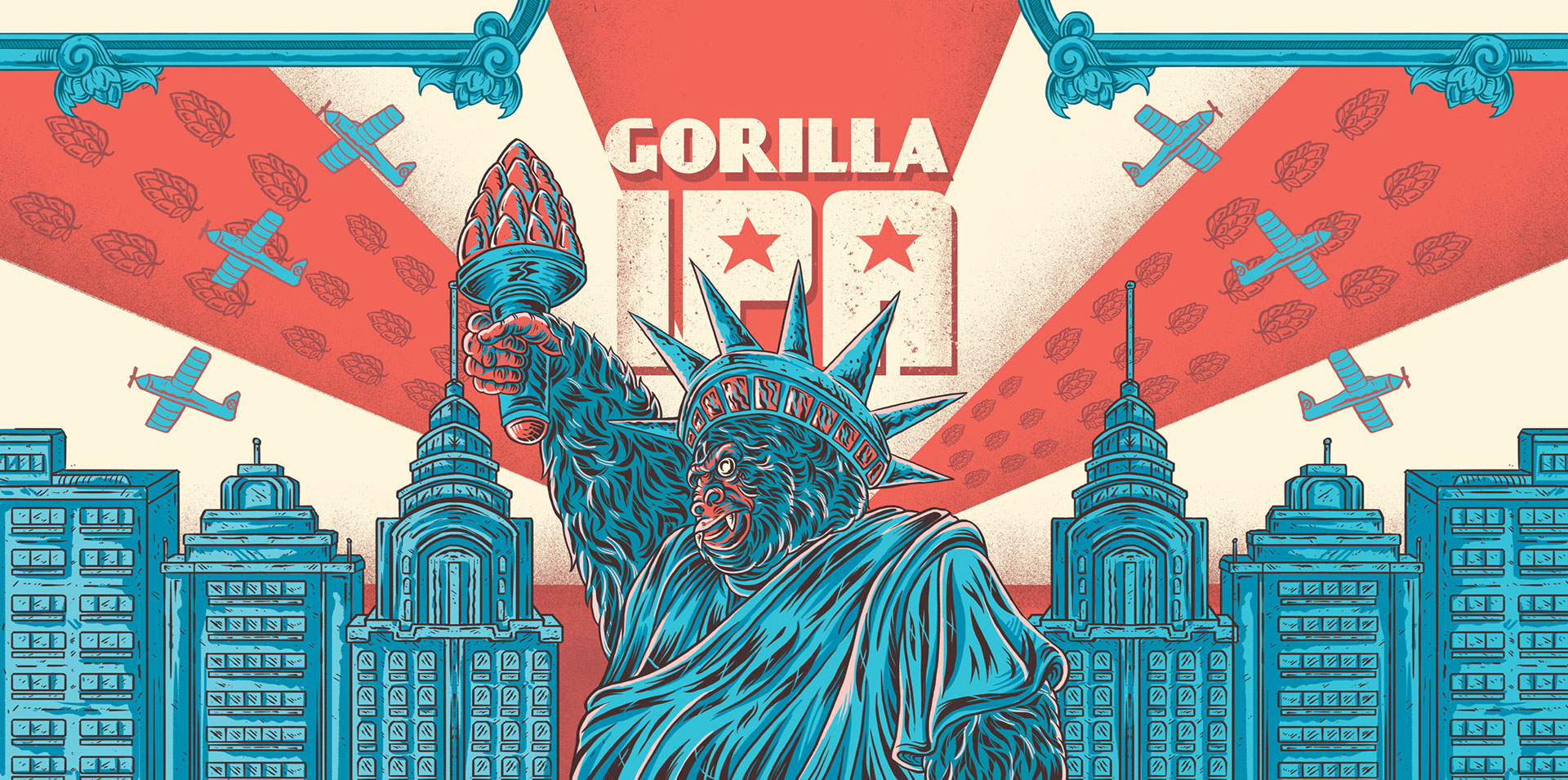 Gorillas Beer New York City Statue Of Liberty Skyscraper 1920x955