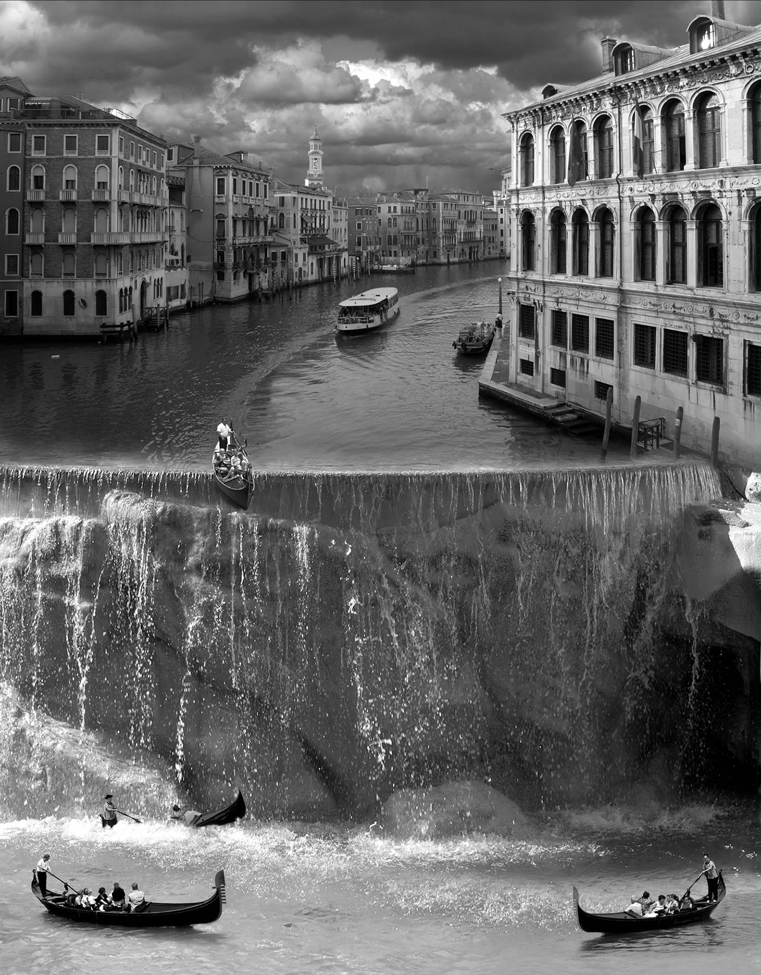 Photography Monochrome Photo Manipulation Clouds Portrait Display Venezia Canal Grande Venice Italy  1500x1922