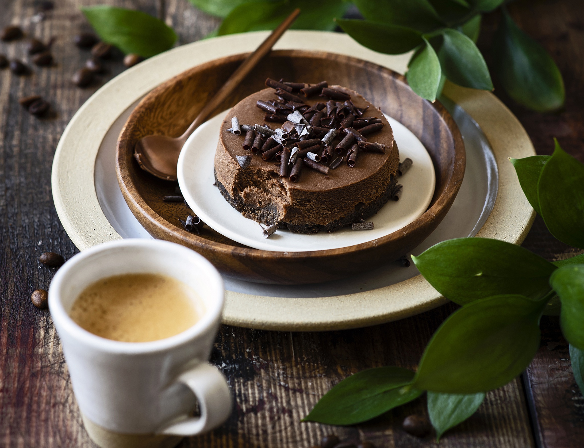 Coffee Chocolate Cake Pastry Still Life 2048x1572