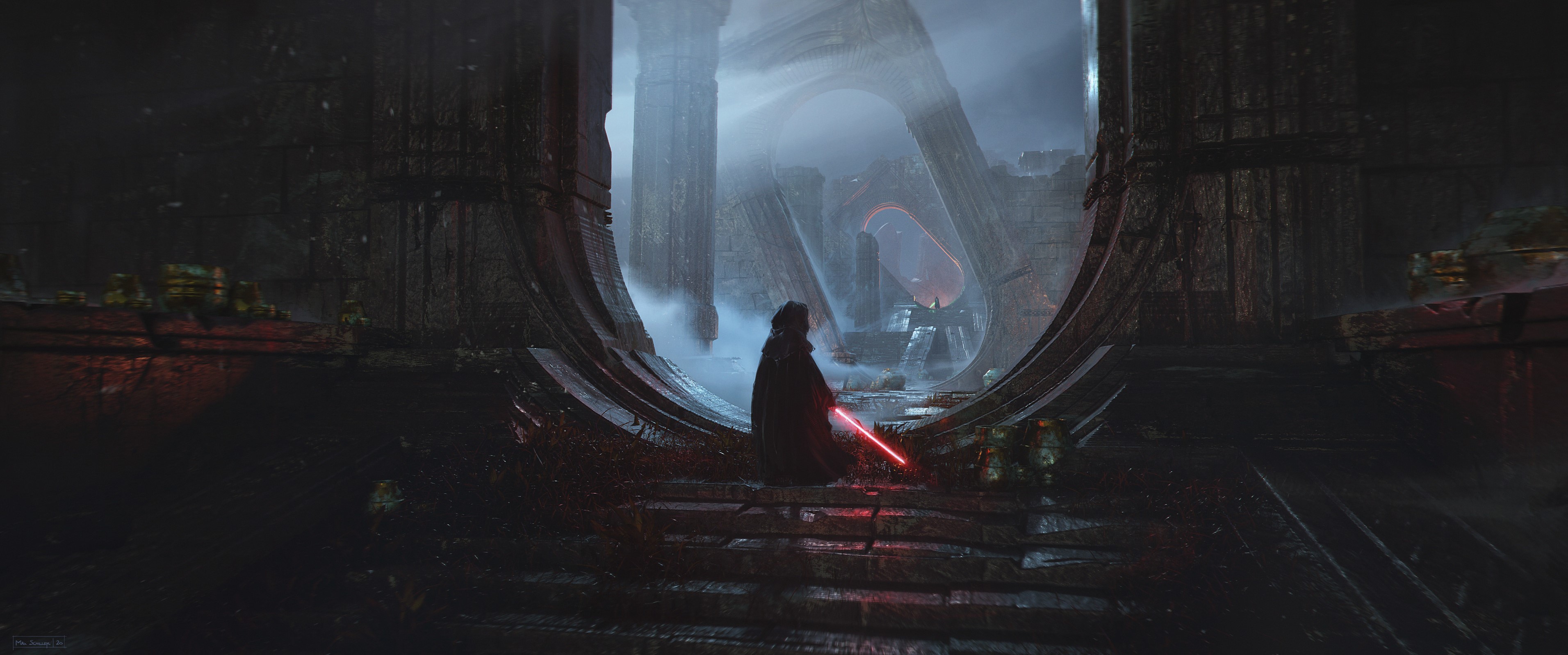 Fantasy Art Artwork Digital Art Star Wars Lightsaber Jedi Sith 3824x1598