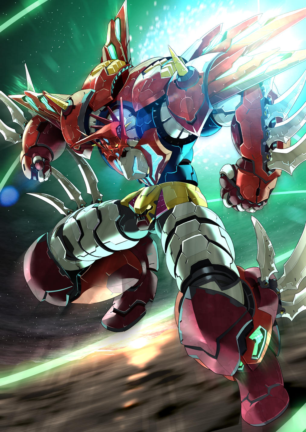 Anime Robot Super Robot Wars Dynamic Planning Original Getter Robo Shin Getter Dragon Artwork Digita 1013x1432