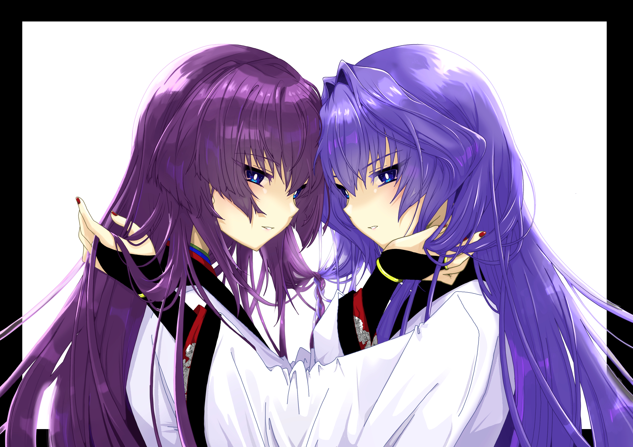 Anime Anime Girls Twins Long Hair Purple Hair Muv Luv Muv Luv Alternative Mitsurugi Meiya Koubuin Yu 2047x1447