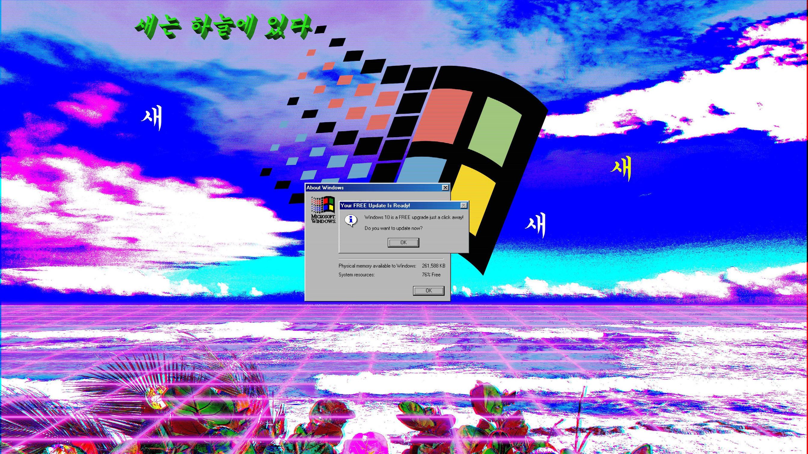 Vaporwave Windows Logo Korean 2688x1512