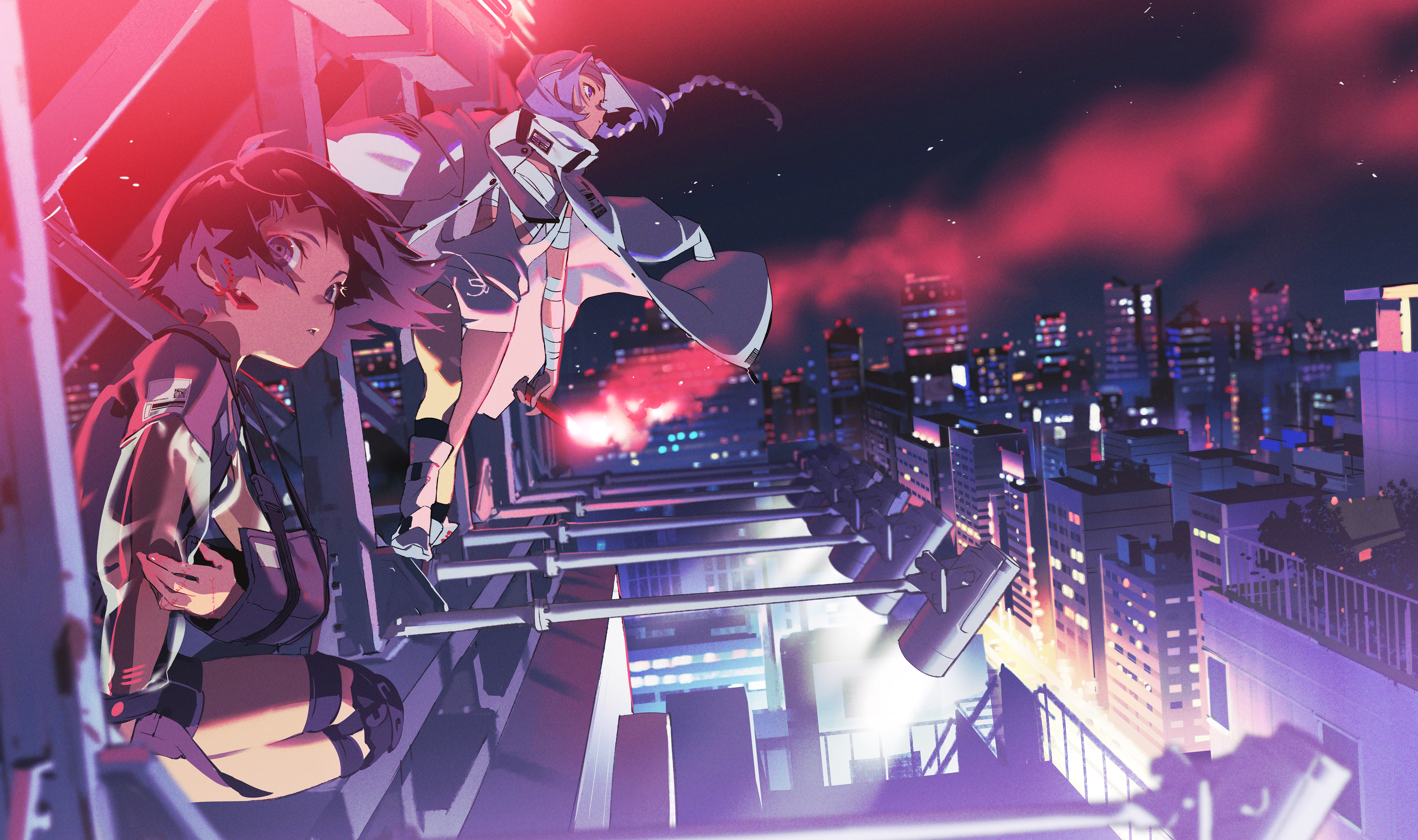 Anime Anime Girls Yoneyama Mai Artwork Cityscape Night 4616x2734