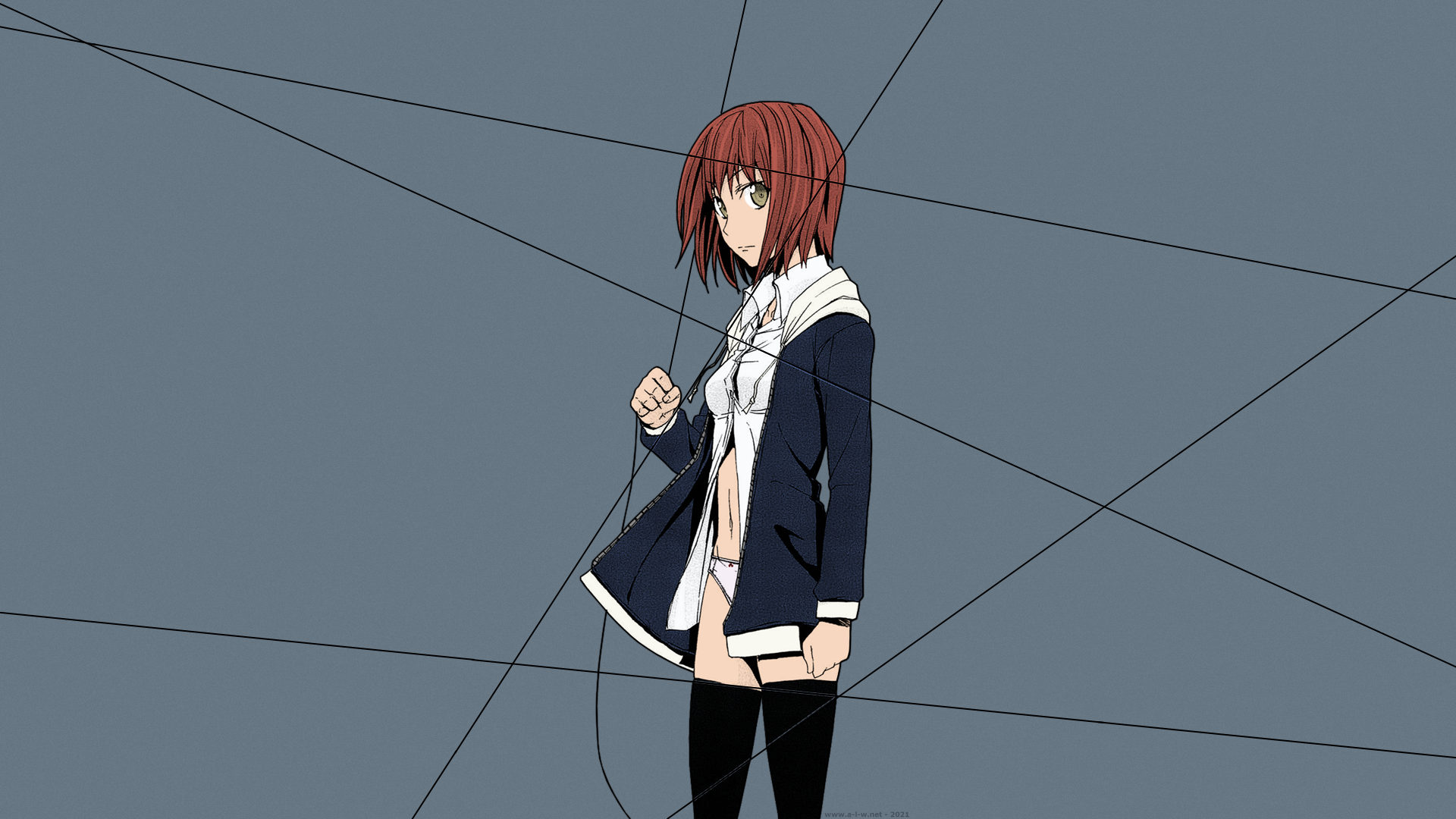 Arachnid Ifuji Shinsen Fuji Alice Short Hair Redhead Angry Spiderwebs Anime Manga Anime Girls 1920x1080