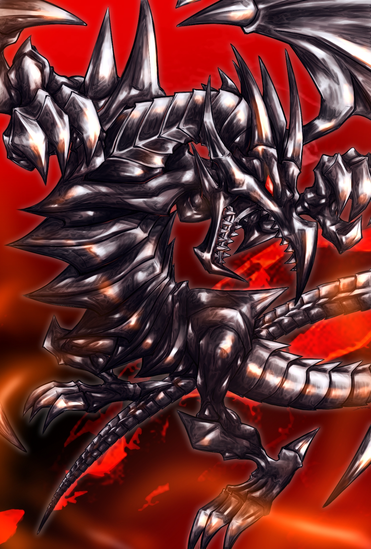 Anime Trading Card Games Yu Gi Oh Dragon Red Eyes B Dragon Artwork Digital Art Fan Art 1181x1748