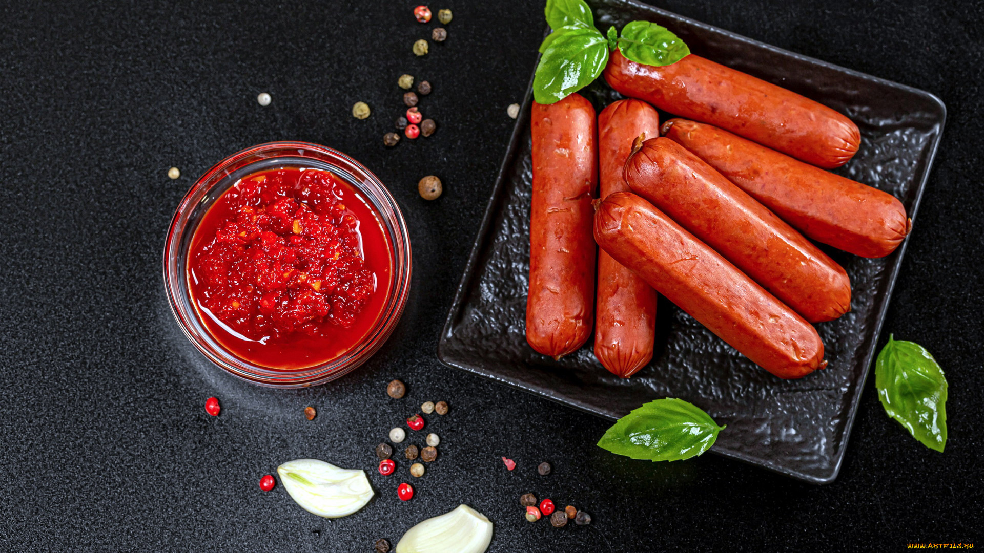 Food Bratwurst Sausage Spices 1920x1080