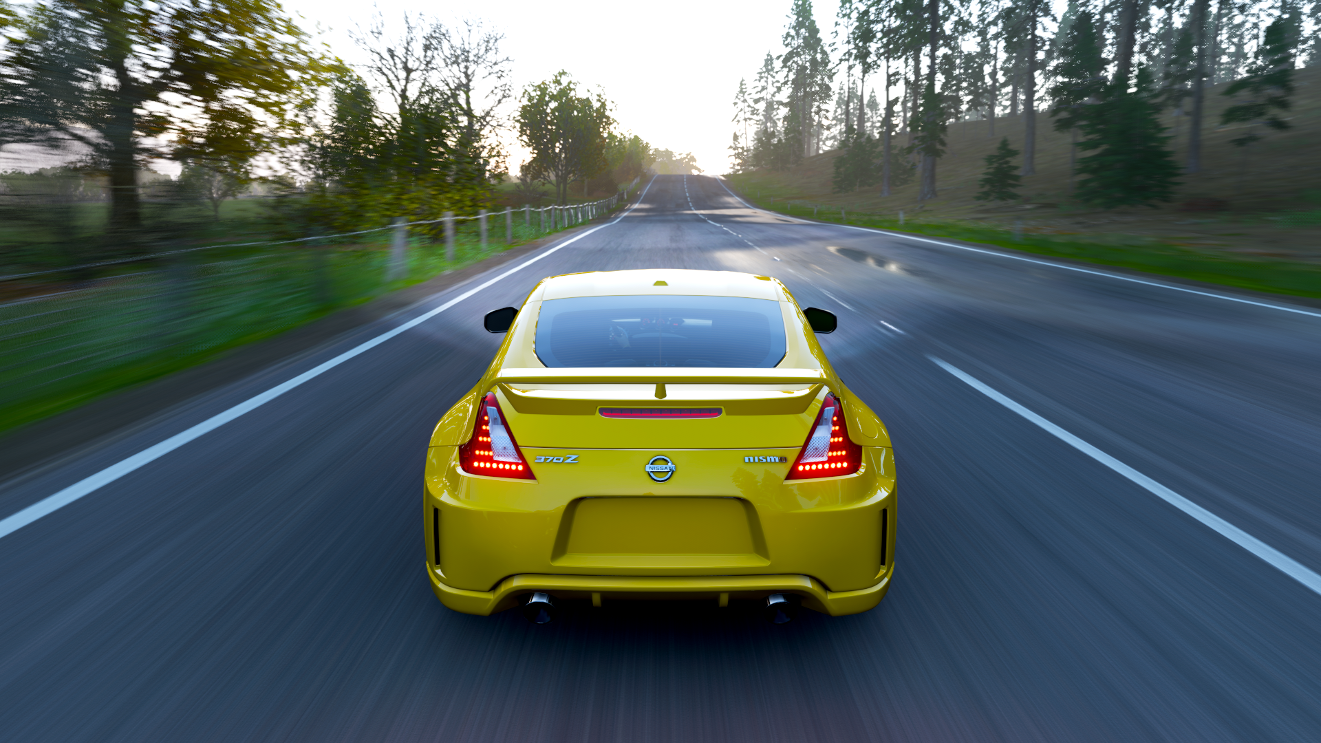 Nissan 370Z Nissan Video Games Forza Forza Horizon 4 Vehicle Car Motion Blur Yellow Cars 1920x1080