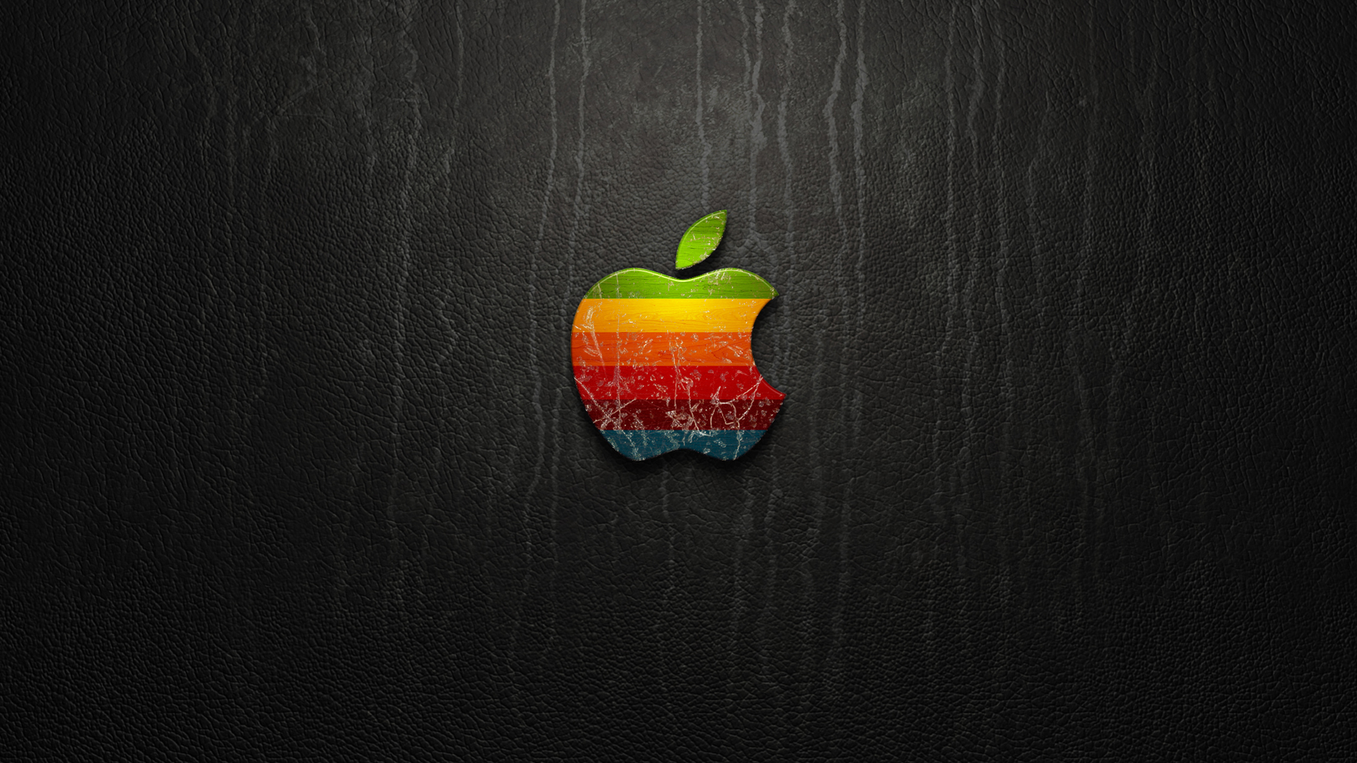 Pattern Dark Background Apple Inc Leather Logo Retro Style 1920x1080