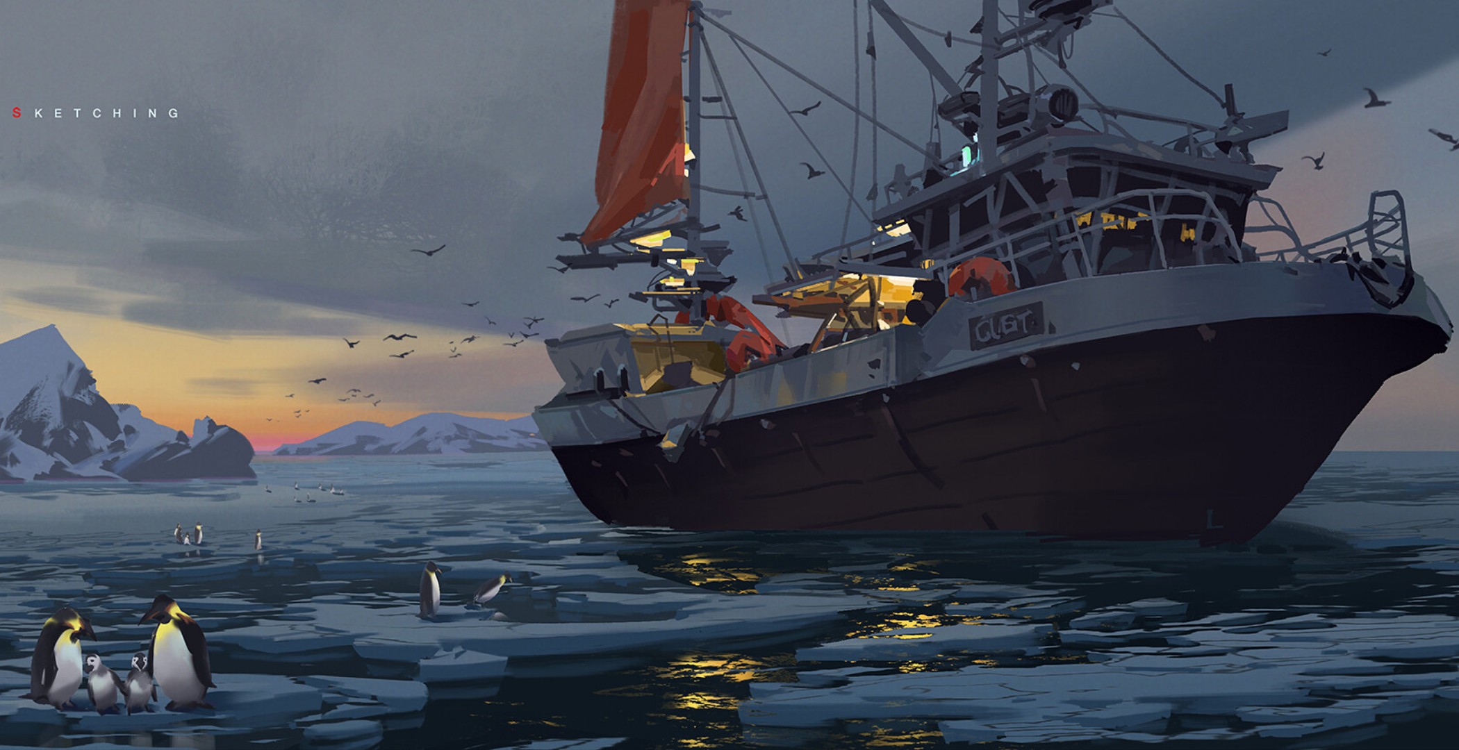 Ice Penguin Ship 2100x1080