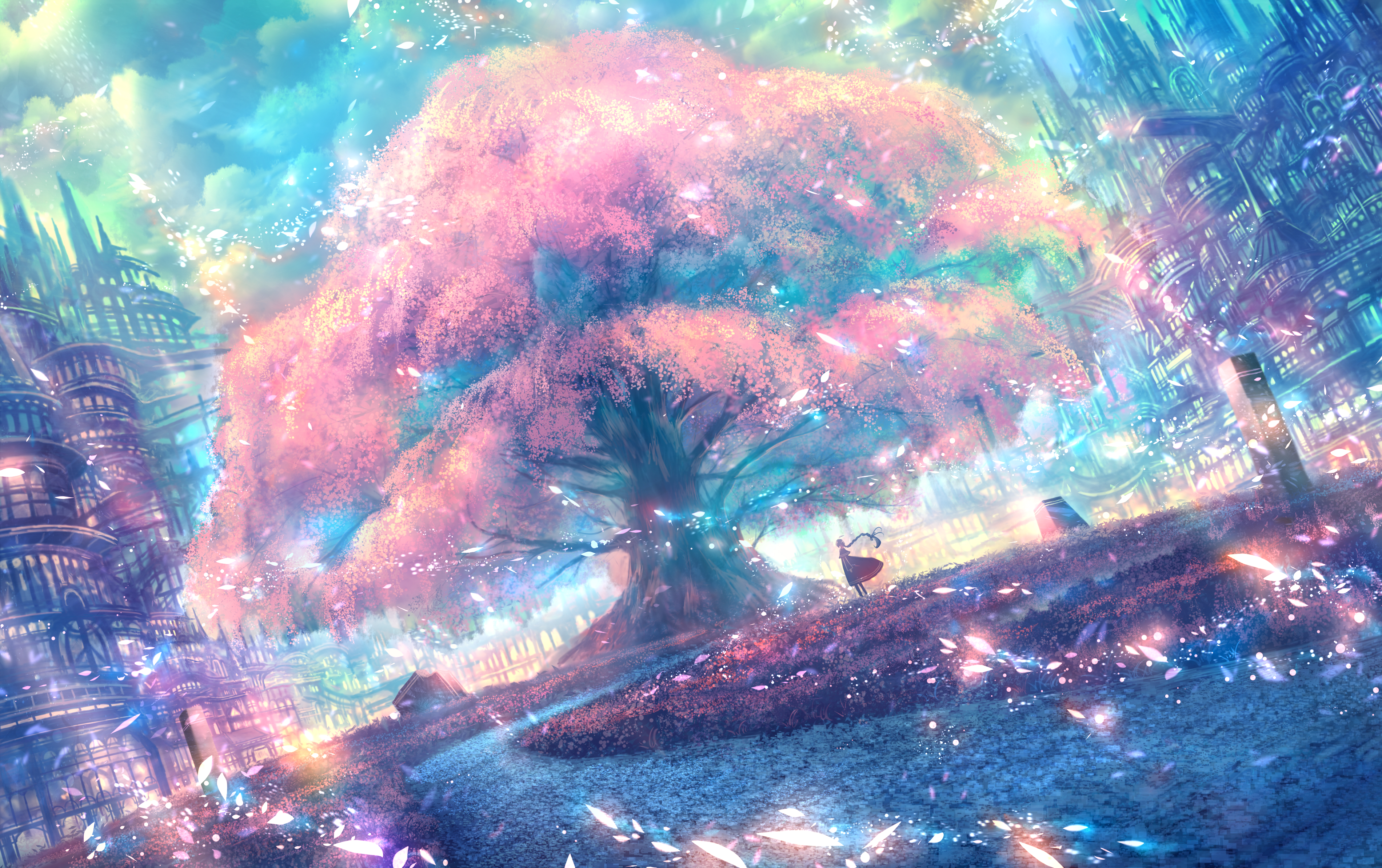 Cherry Blossom Tree  Cherry Blossom Anime Tree Drawing HD Png Download   1161x1306134495  PngFind