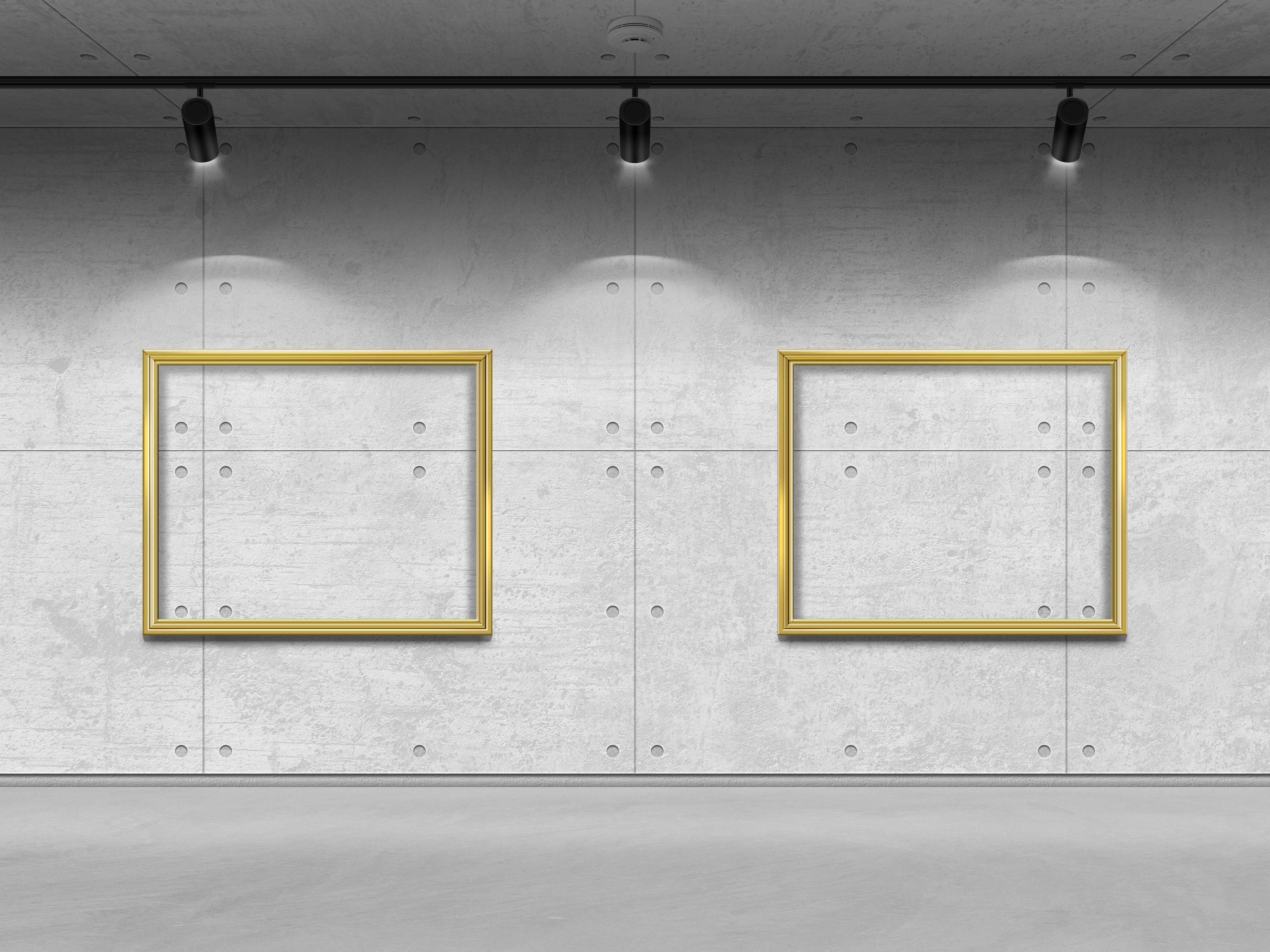 Art Gallery Texture Picture Frames Ceiling Lights Concrete 4000x3000