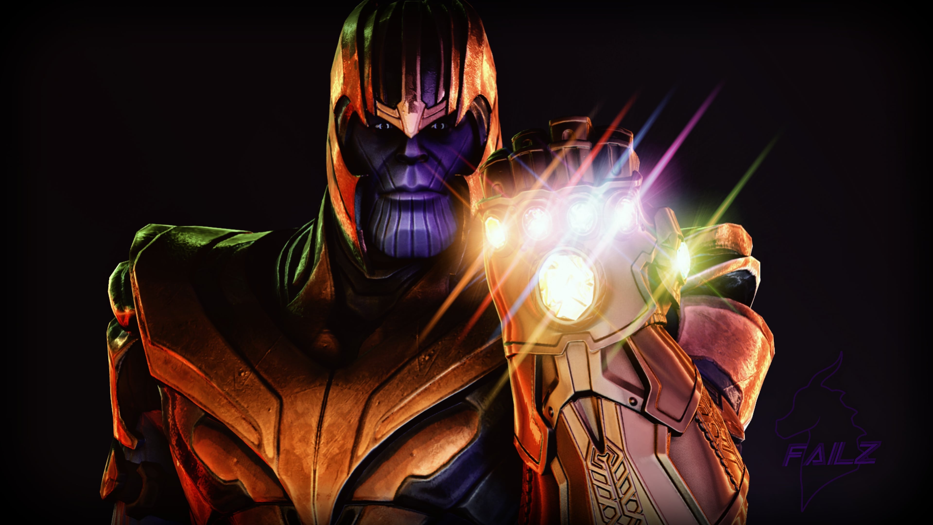 Thanos Avengers Infinity War Infinity Gauntlet Armor Marvel Comics 3840x2160