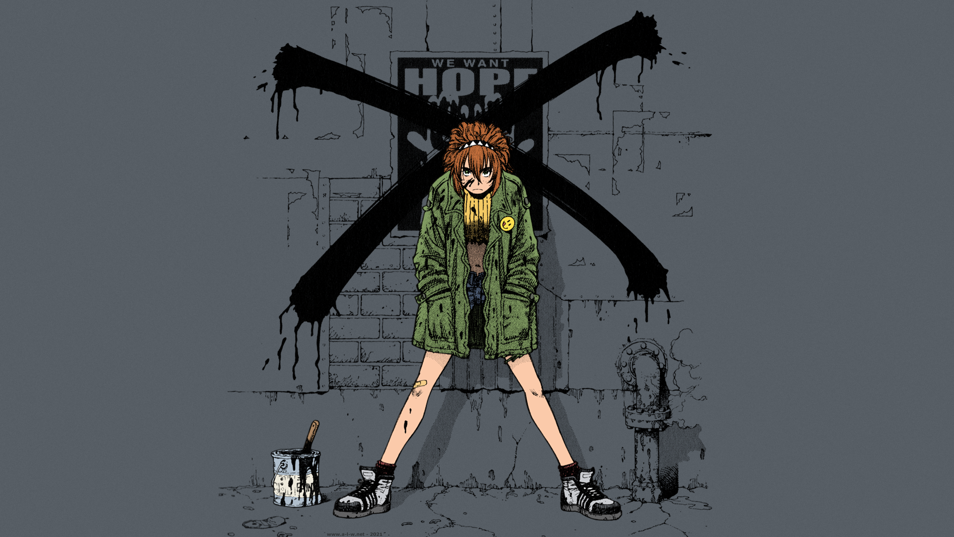 GUNNM Battle Angel Alita Alita Battle Angel Koyomi Redhead Short Pants Angry Short Hair Anime Manga  1920x1080