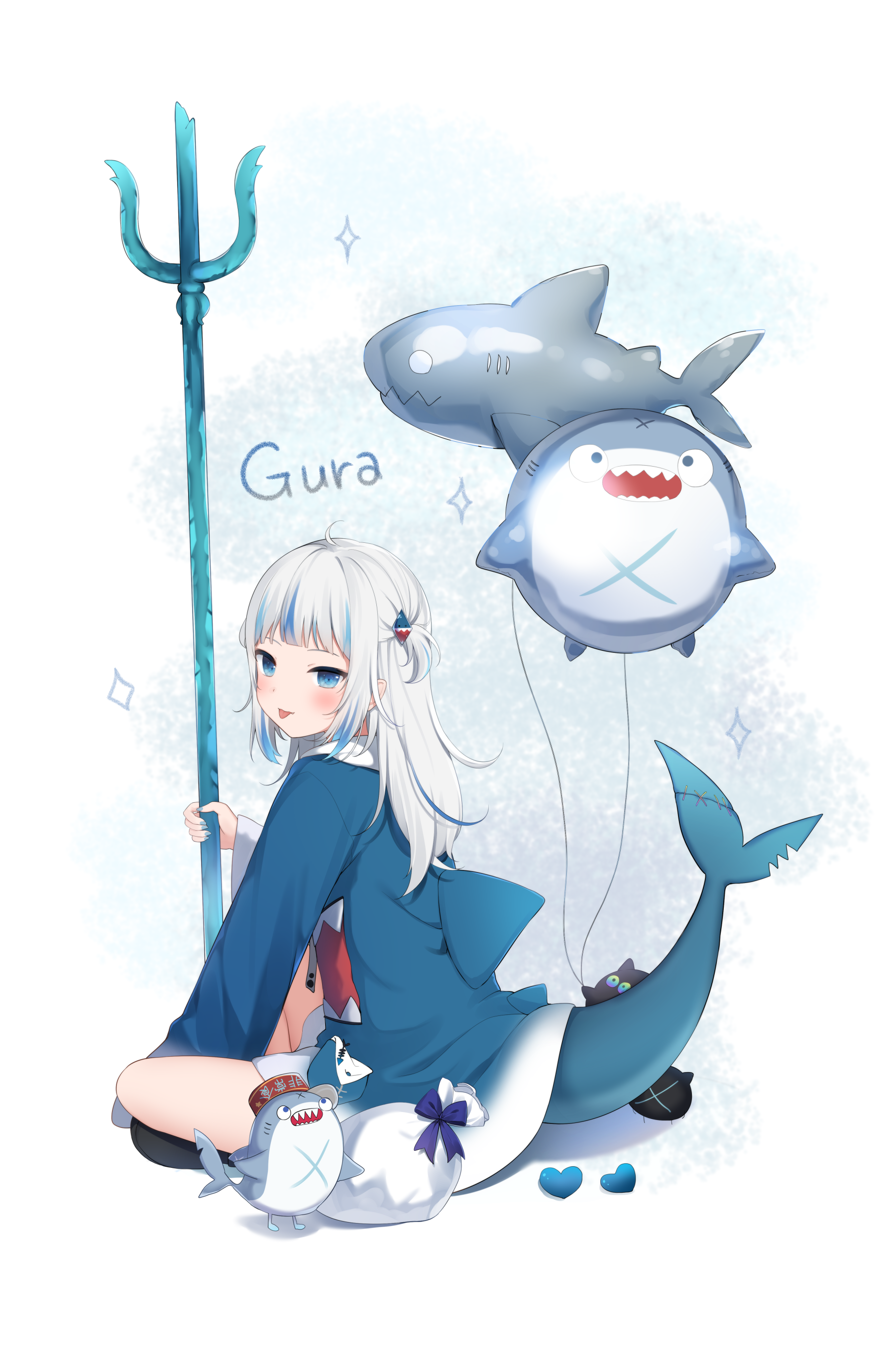 Fantasy Girl Anime Girls Animal Ears Children Virtual Youtuber Gawr Gura 1800x2733