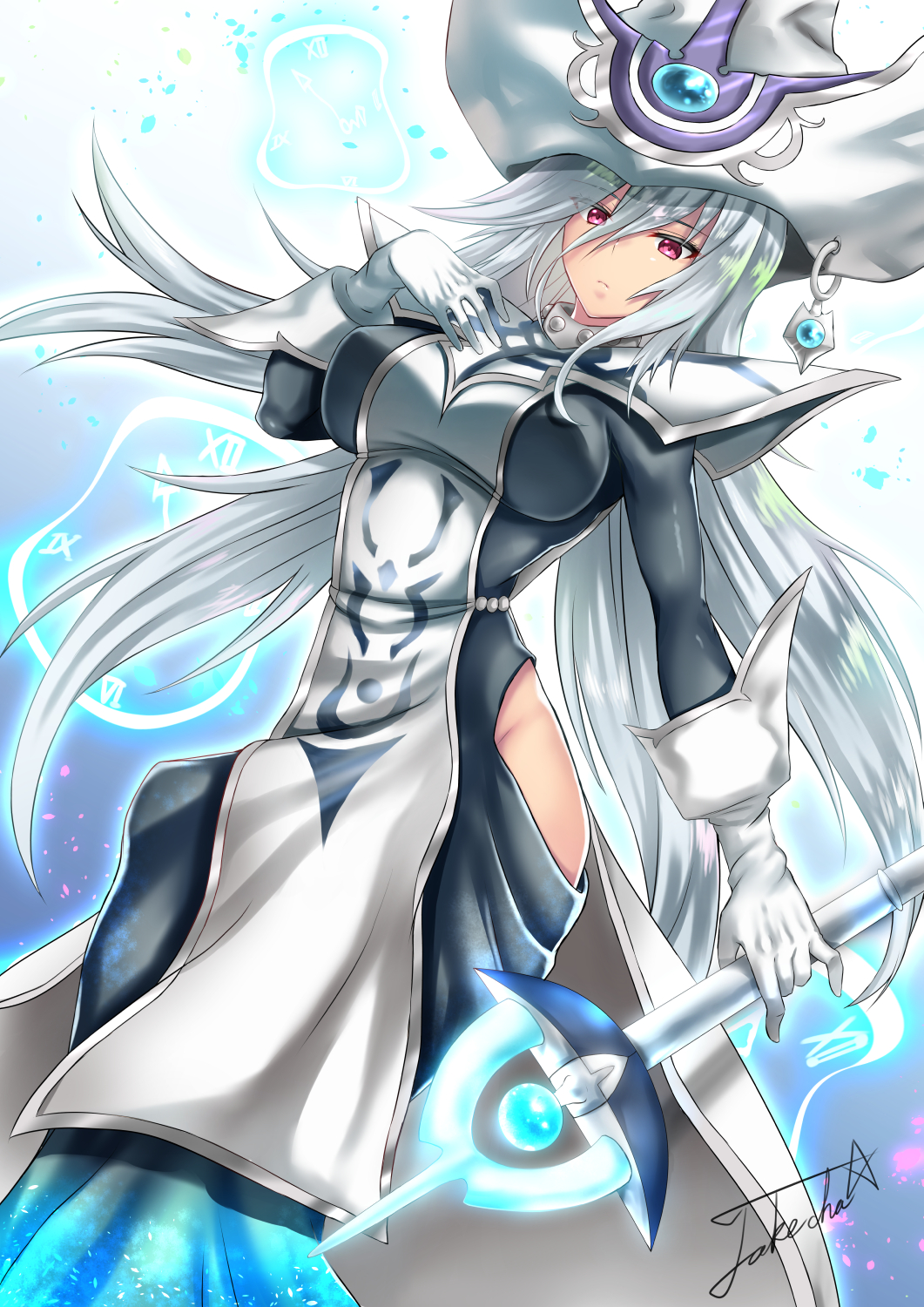 Anime Anime Girls Yu Gi Oh Silent Magician Long Hair White Hair Witch Witch Hat 1061x1500