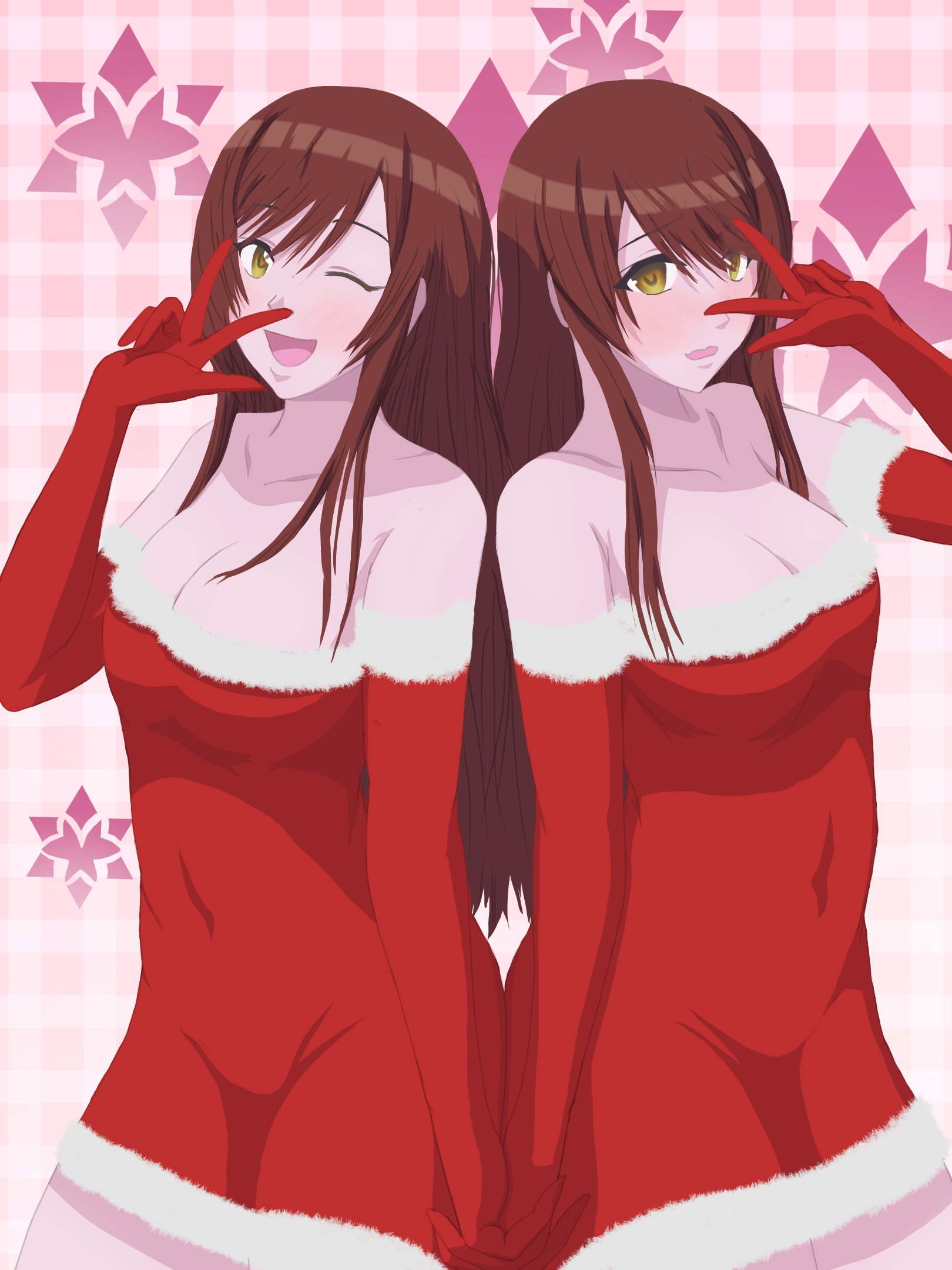 Anime Anime Girls THE IDOLM STER The Idolmaster Shiny Colors Twins Long Hair Brunette Christmas Chri 1620x2160