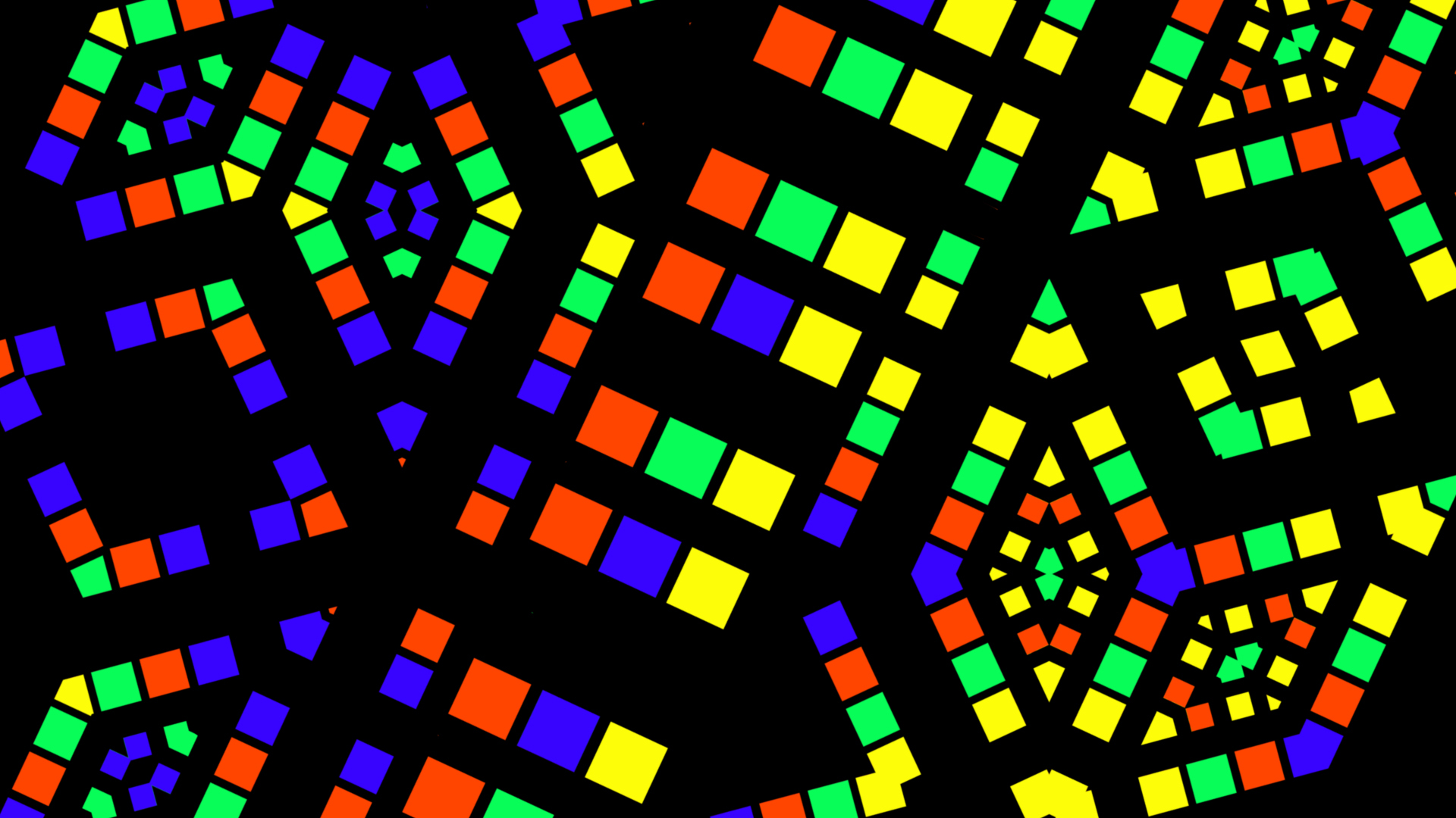 Geometry Symmetry Colorful Digital Art Shapes 1920x1080