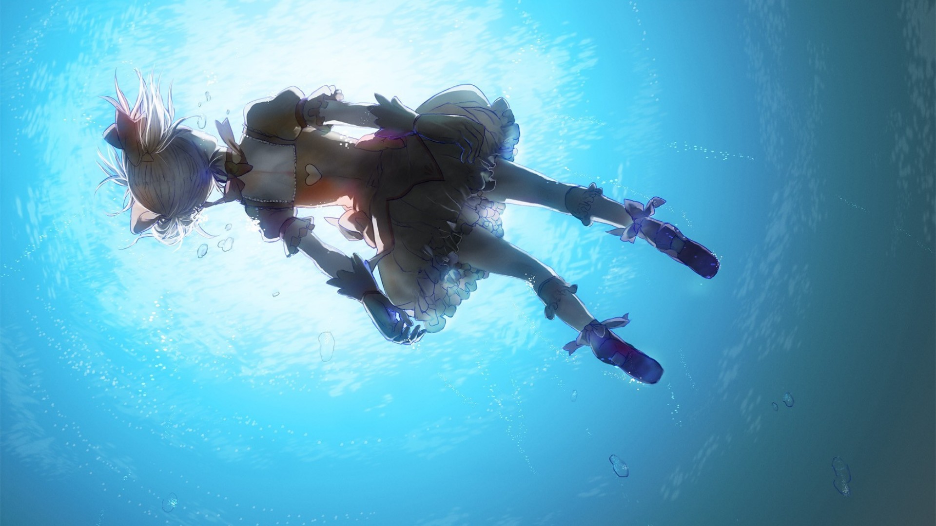 Girl Madoka Kaname Underwater Water 1920x1080