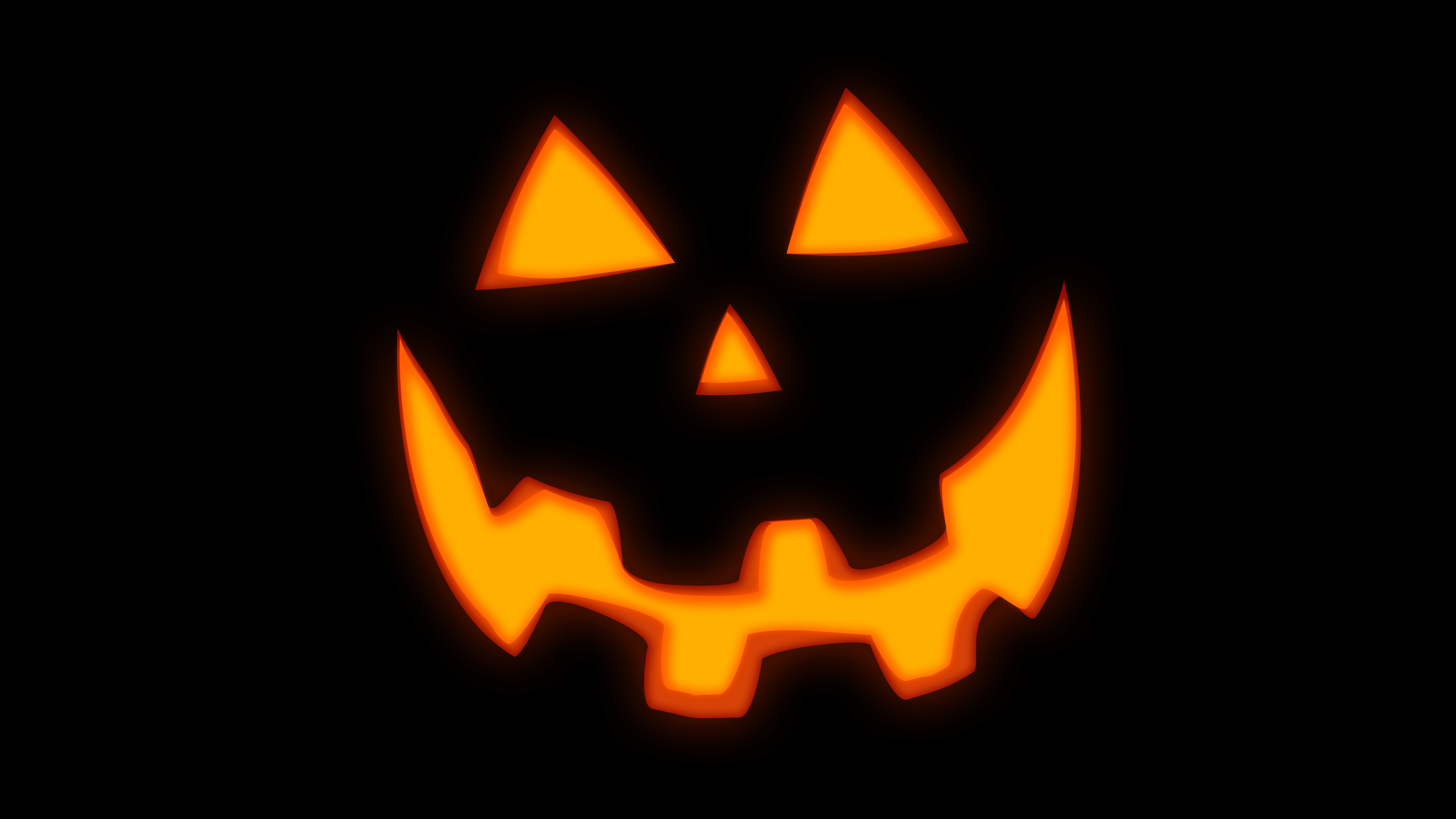 Jack O Lantern Black Background Pumpkin Halloween 5120x2880