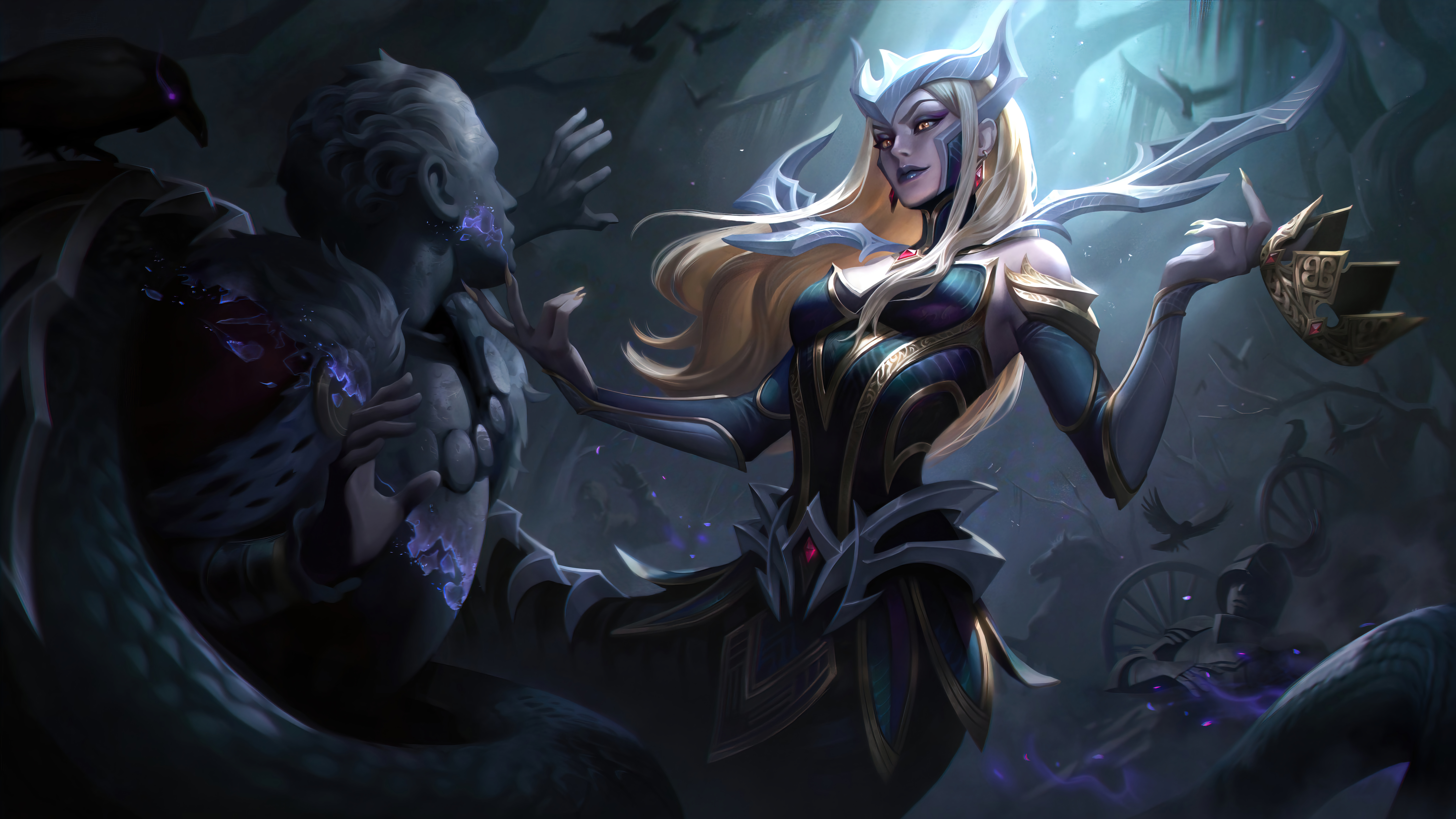 Coven Cassiopeia Cassiopeia League Of Legends League Of Legends Riot Games Forest Snake Medusa Digit 7680x4320