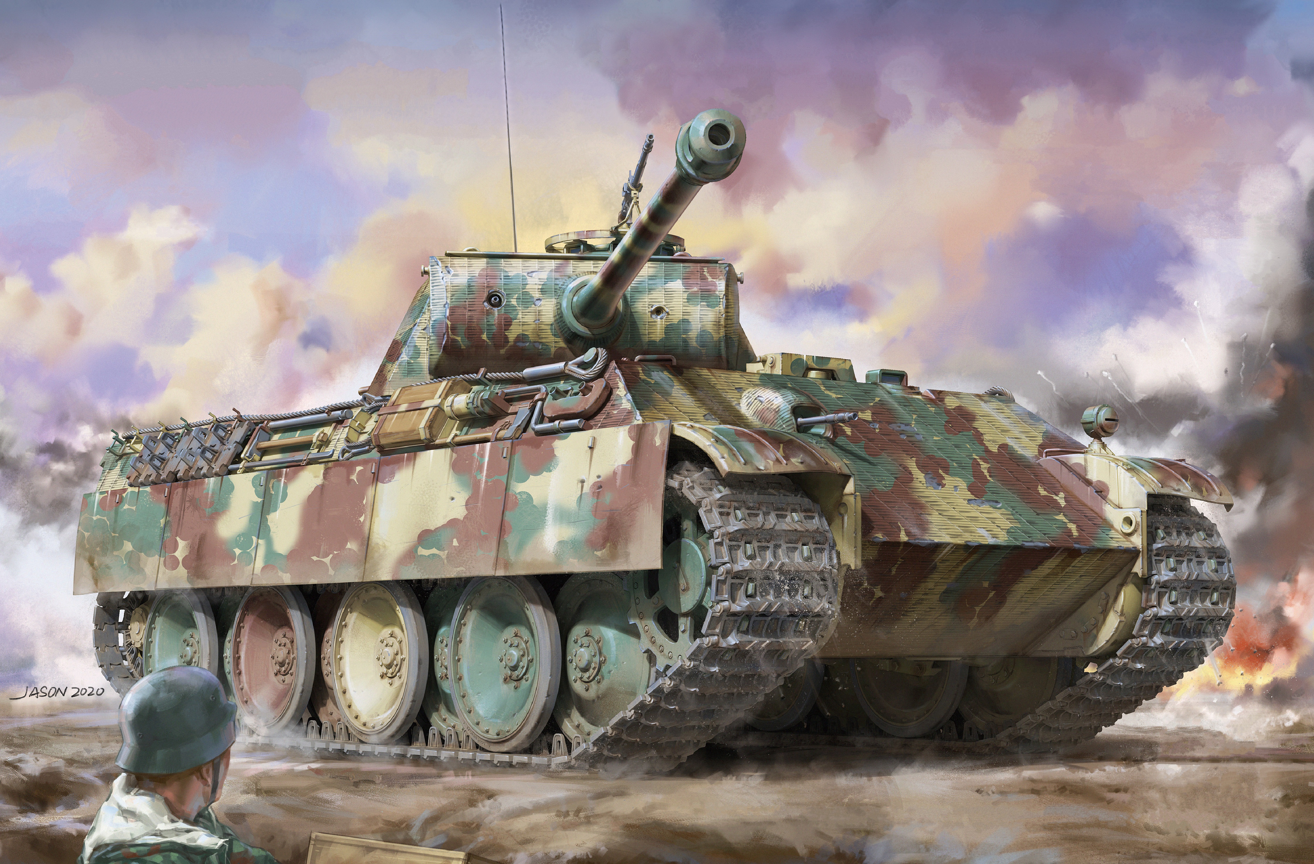 Artistic Panzerkampfwagen V Panther Tank 4488x2953