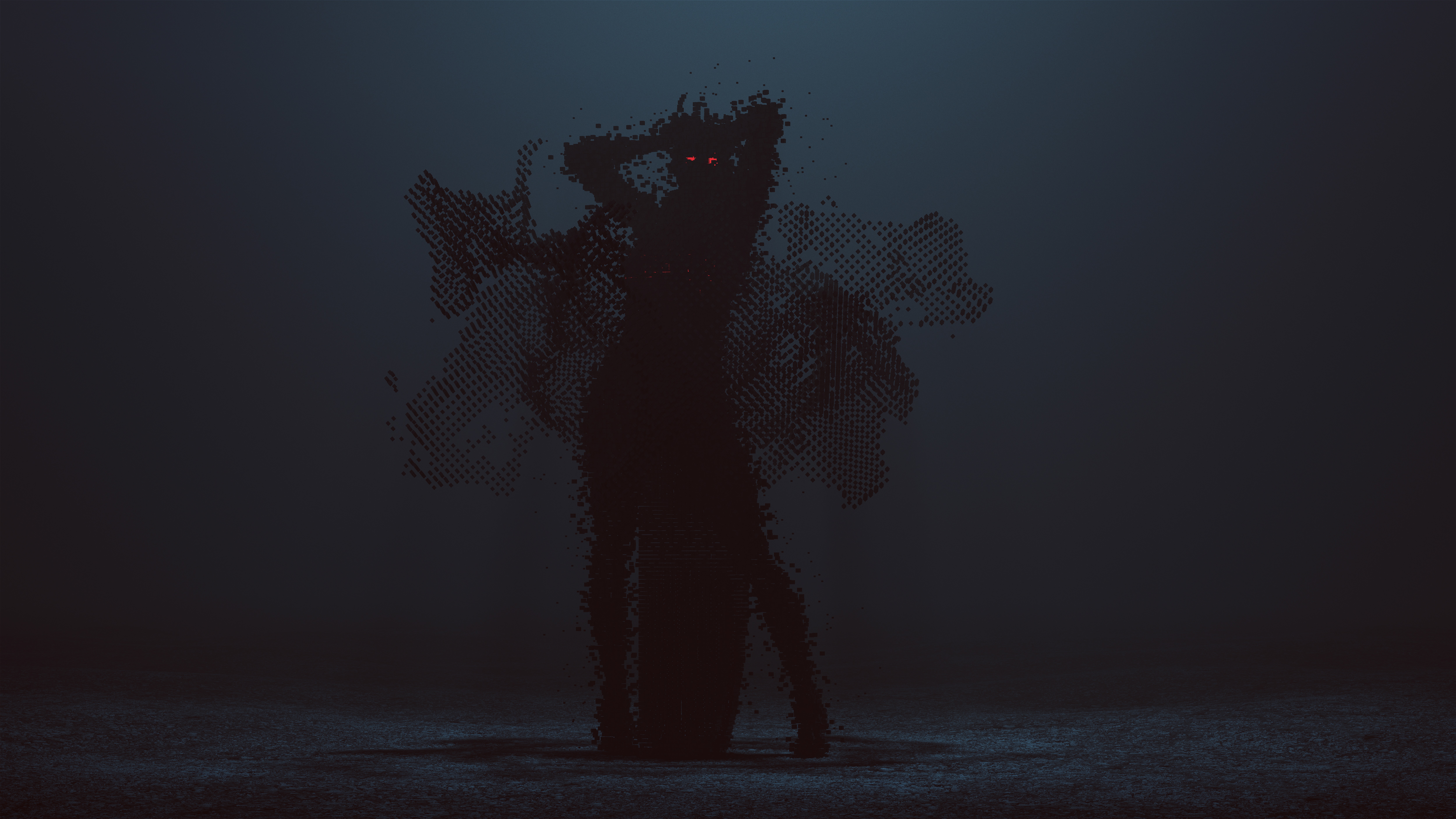 3D Render Artwork Dark Women Mist Ghost Horror Creepy Arms Up Death Shadow Abstract Cube 10000x5625