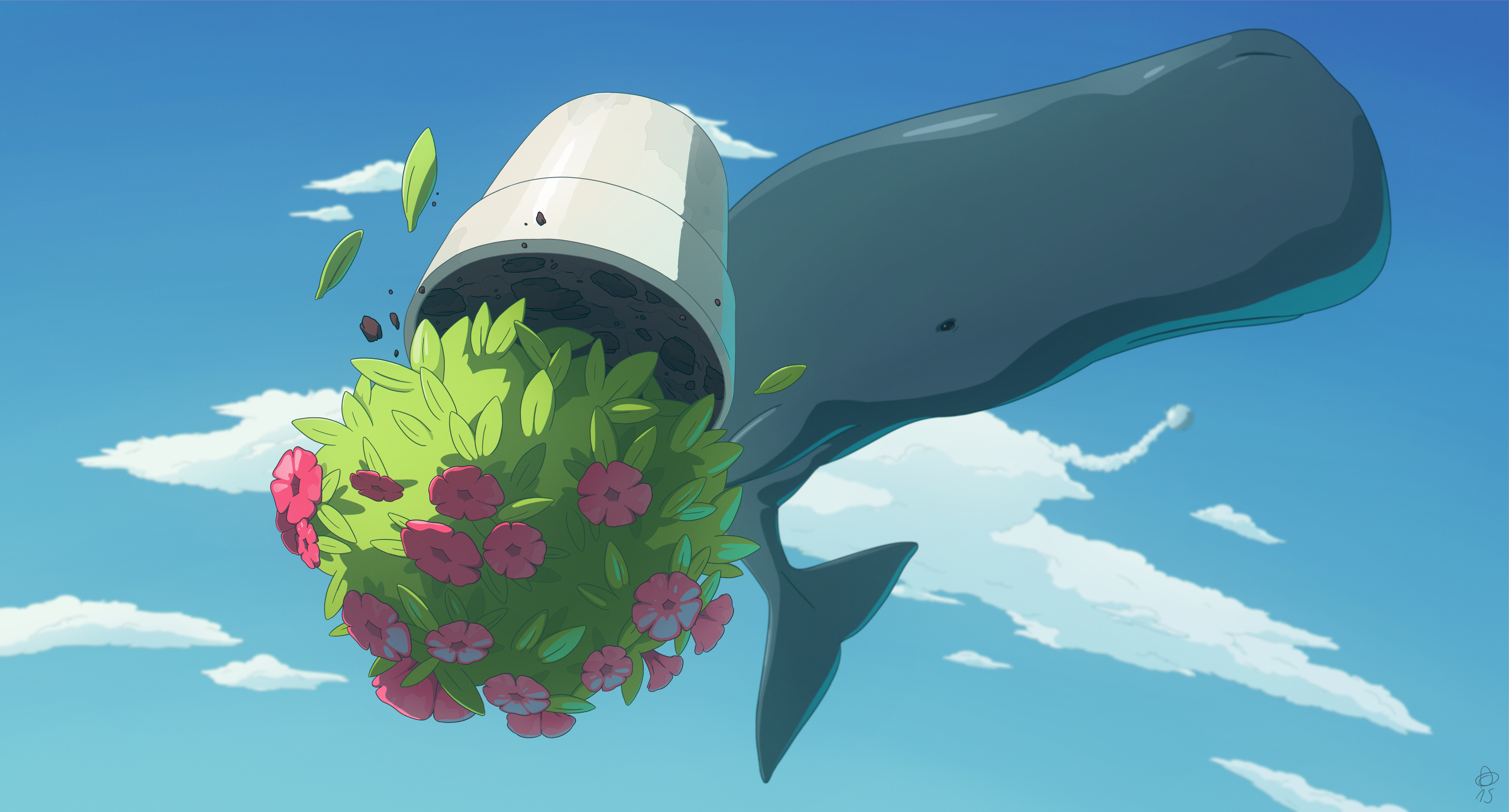 The Hitchhikers Guide To The Galaxy Sperm Whale Petunias 5200x2800