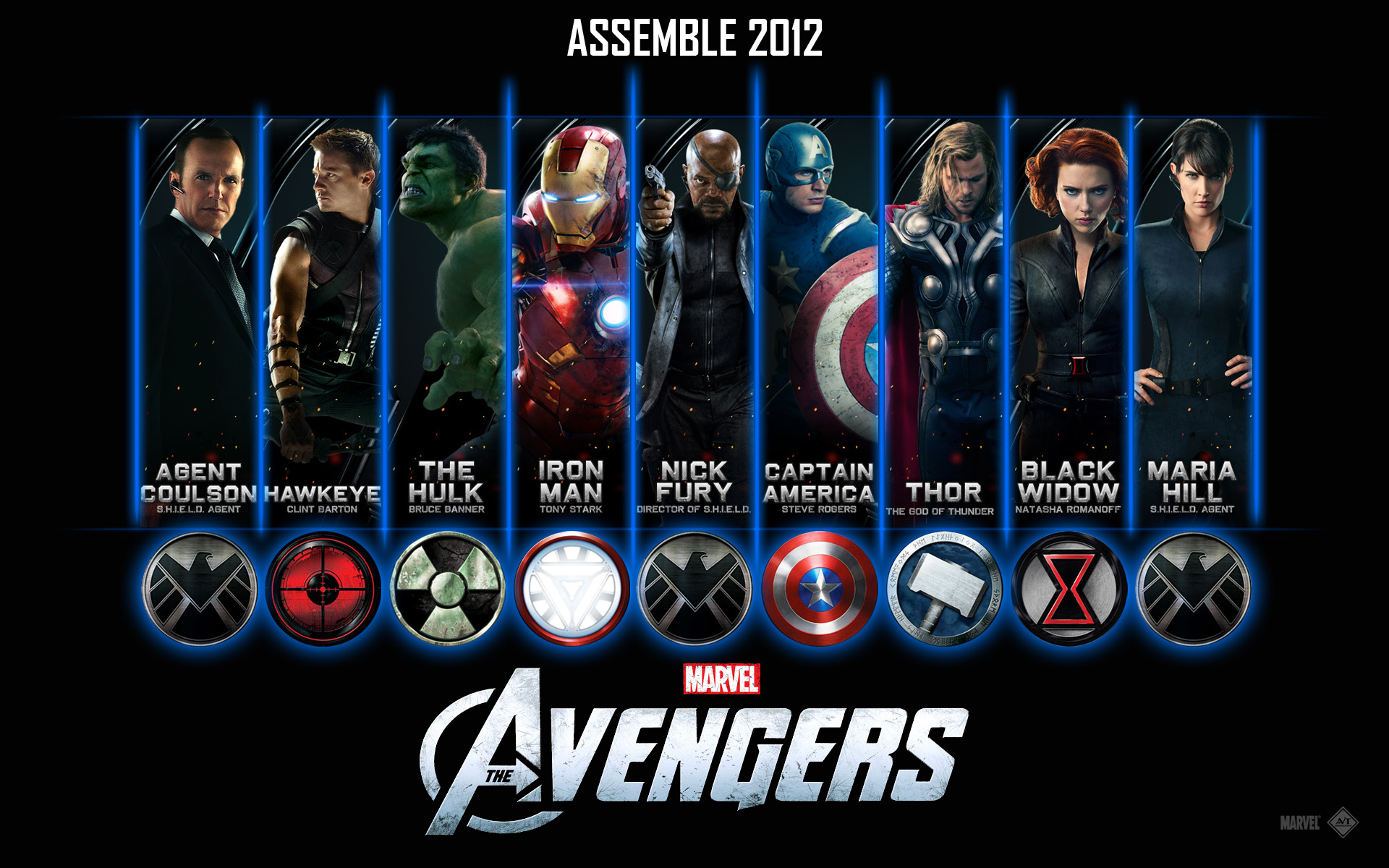 Avengers Black Widow Captain America Chris Evans Chris Hemsworth Clark Gregg Clint Barton Cobie Smul 1920x1200