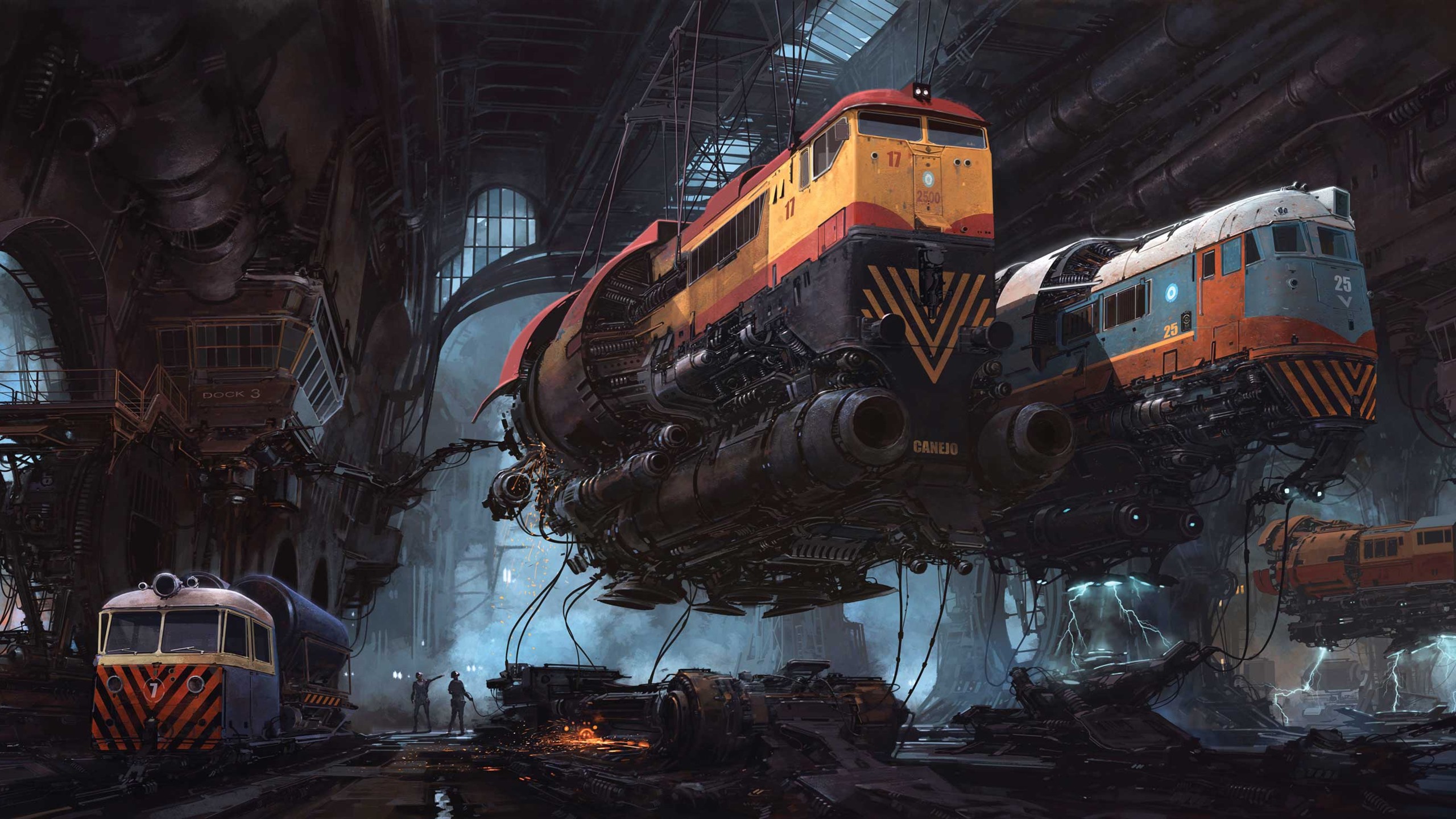 Artwork Science Fiction Train 2560x1440
