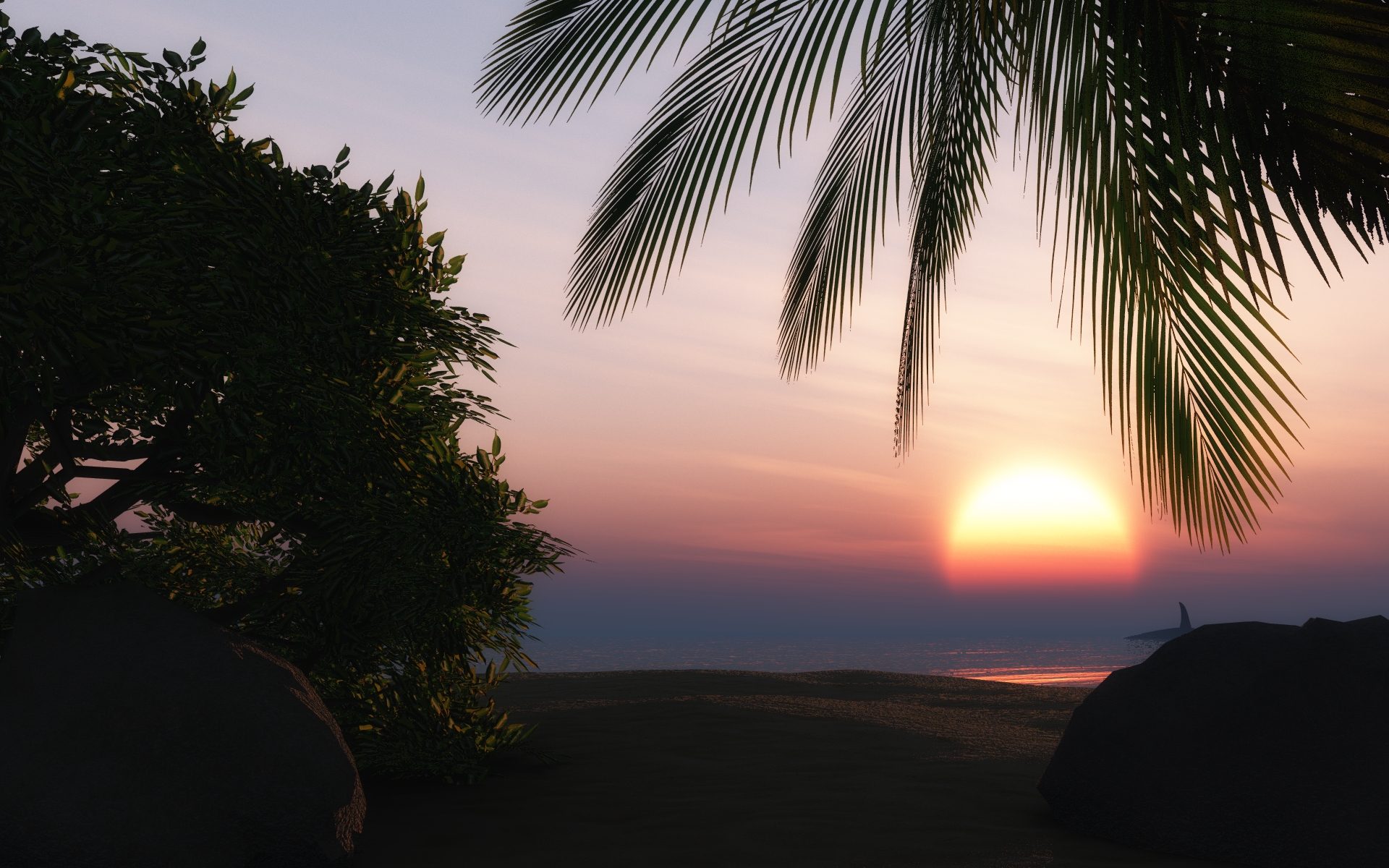 На экваторе день всегда ночи. Сансет Бич рассвет. Закат на острове. Красивый закат солнца. Рассвет на острове.