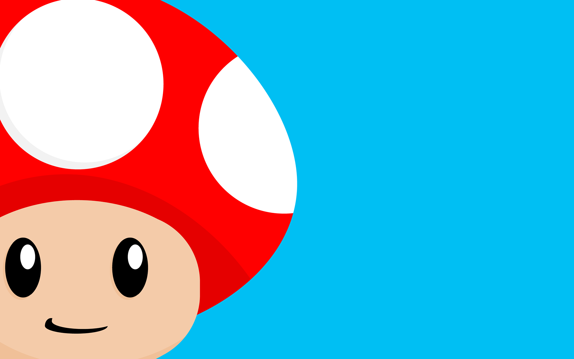Super Mario Toad Character Blue Background Video Game Art 1920x1200