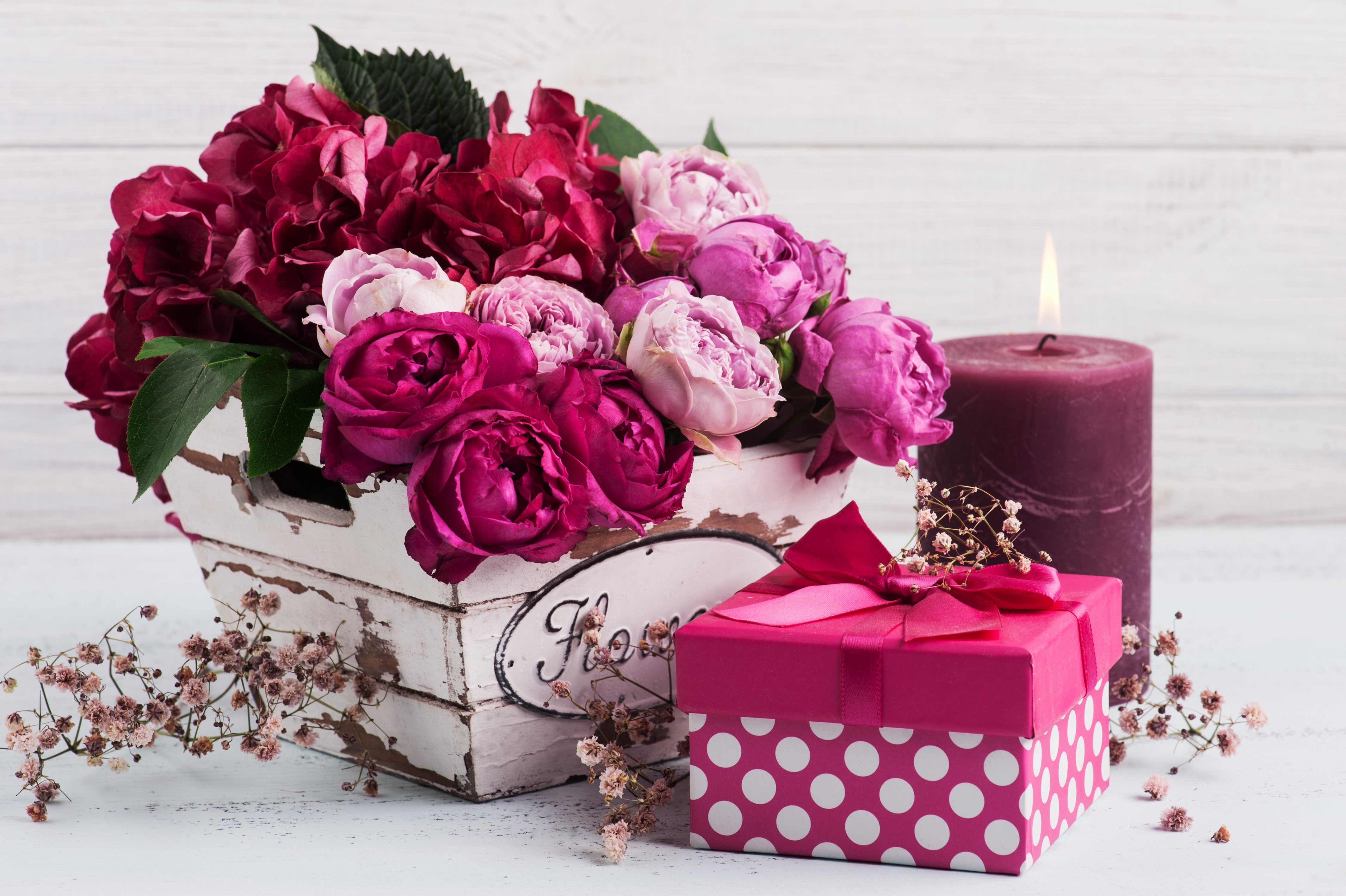 Flower Gift Candle 4256x2832