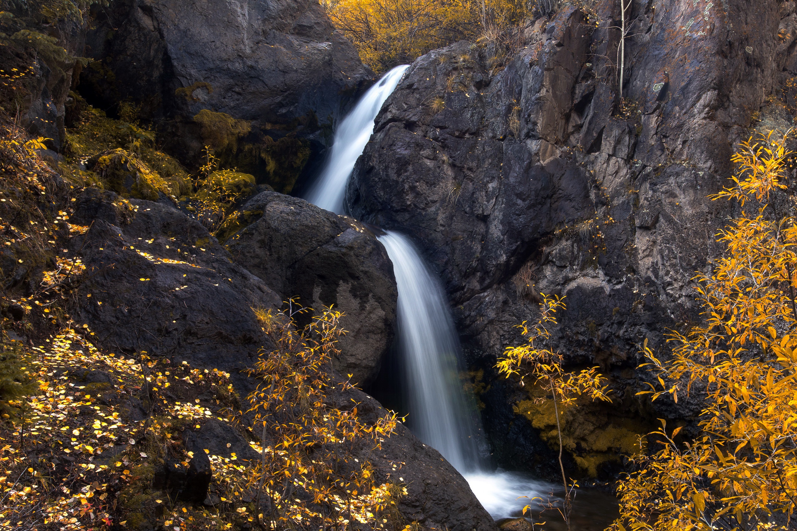 Nature Rock Water Waterfall Outdoors Long Exposure Fall 2560x1707