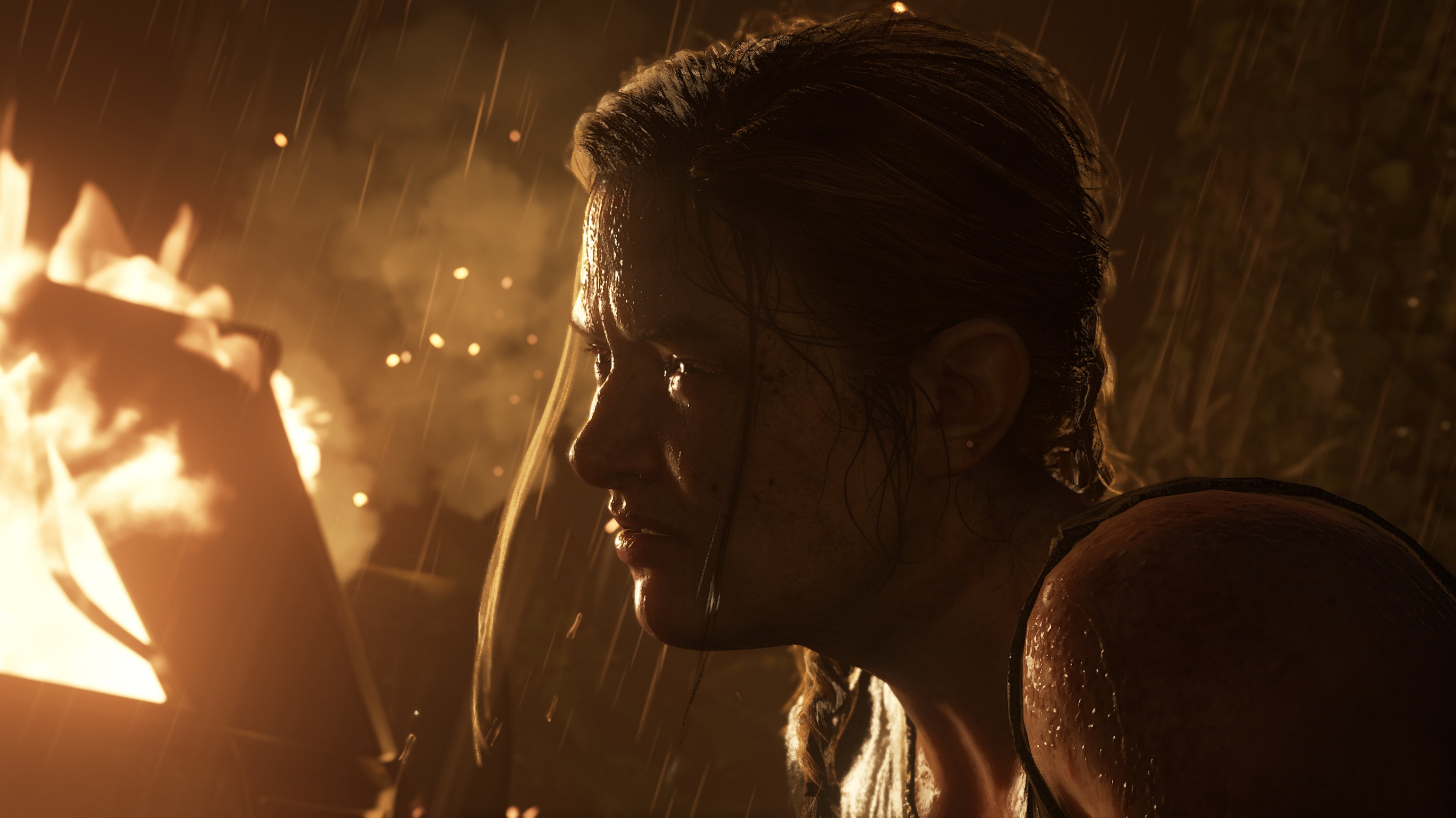 Video Games The Last Of Us Video Game Girls Fire Rain Video Game Characters Naughty Dog 3840x2160
