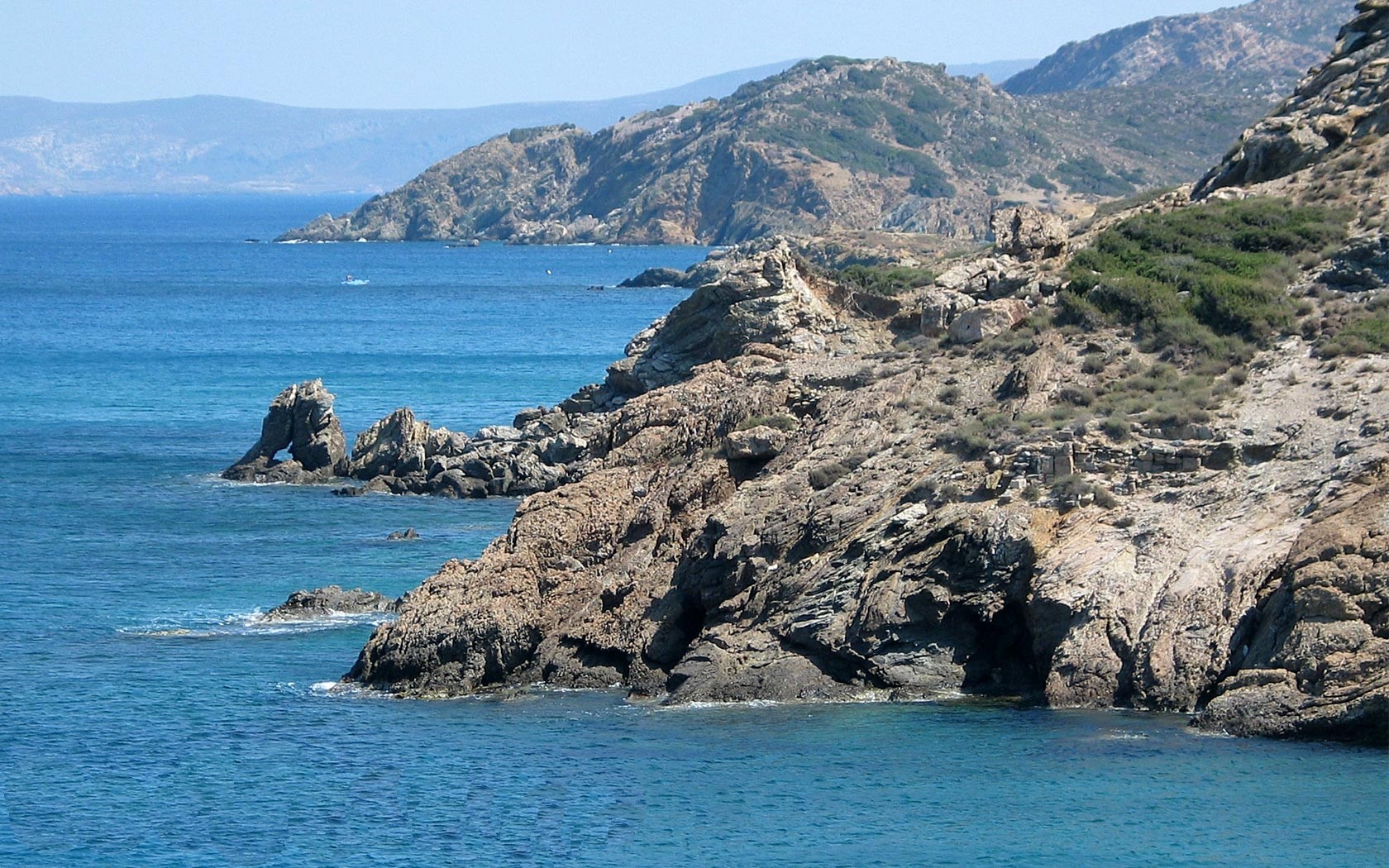 Nature Rock Greece Sea Water 1680x1050