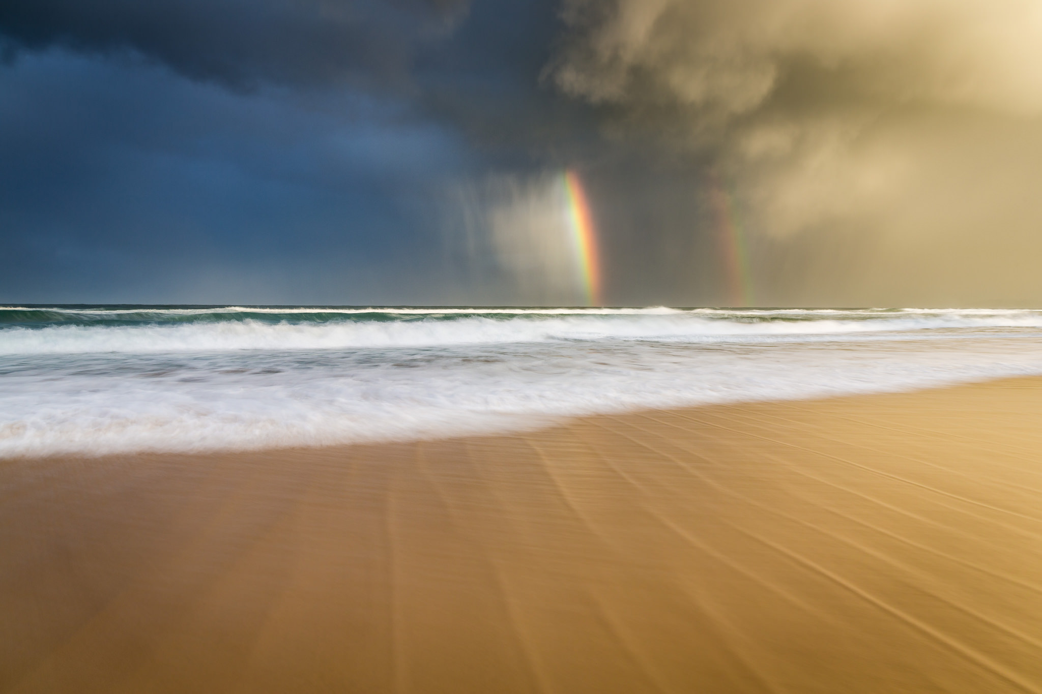 Beach Cloud Horizon Nature Rainbow Sand 2048x1365