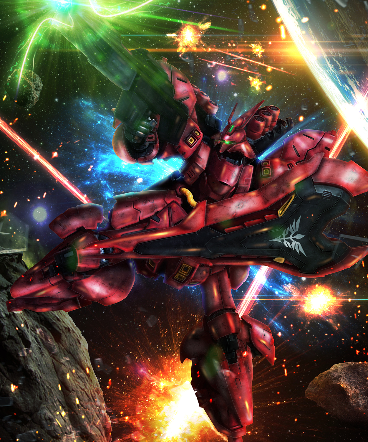 Anime Mechs Mobile Suit Mobile Suit Gundam Chars Counterattack Sazabi Super Robot Wars Artwork Digit 1250x1500