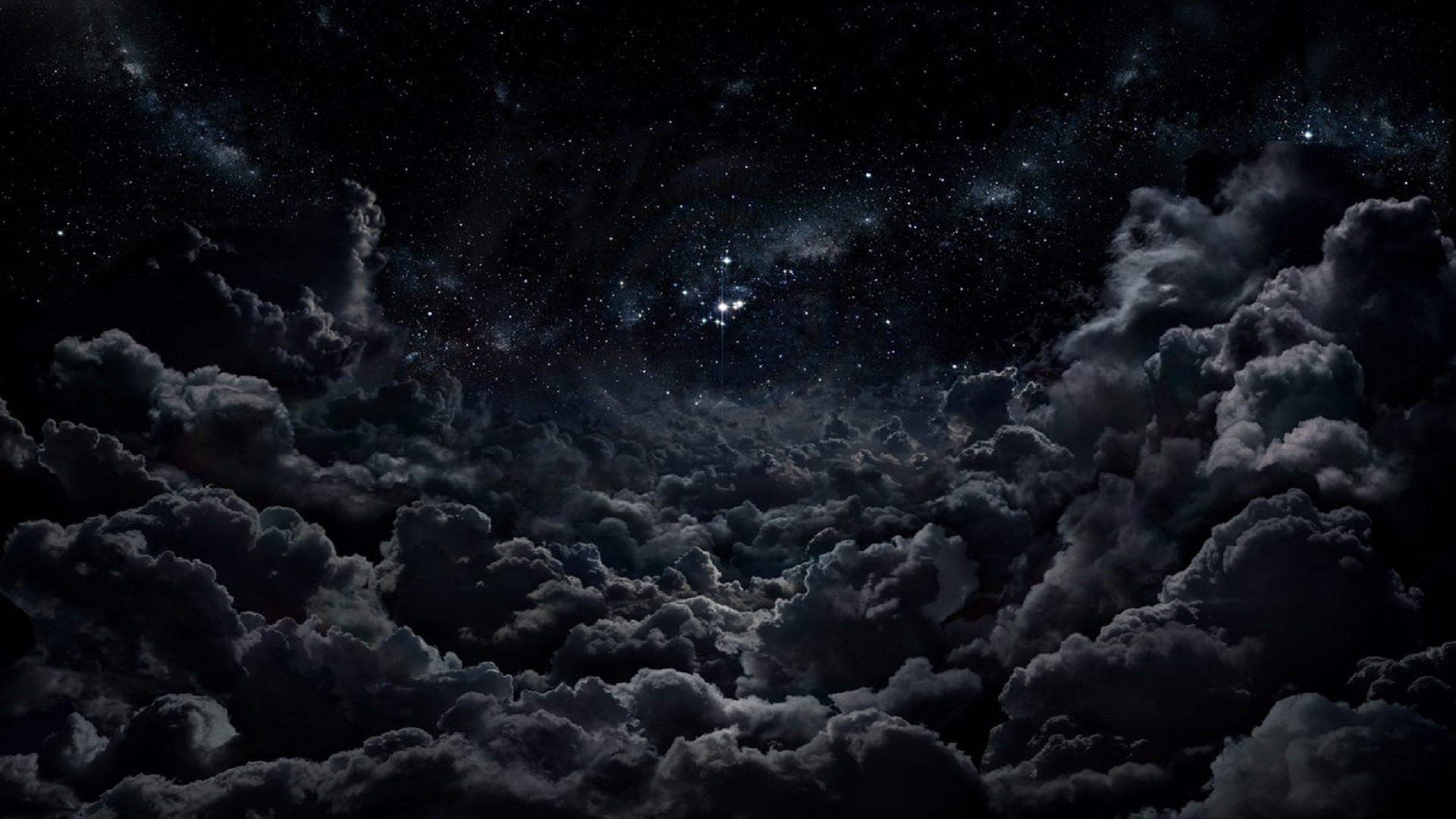 Cloud Night Sky Stars 1920x1080
