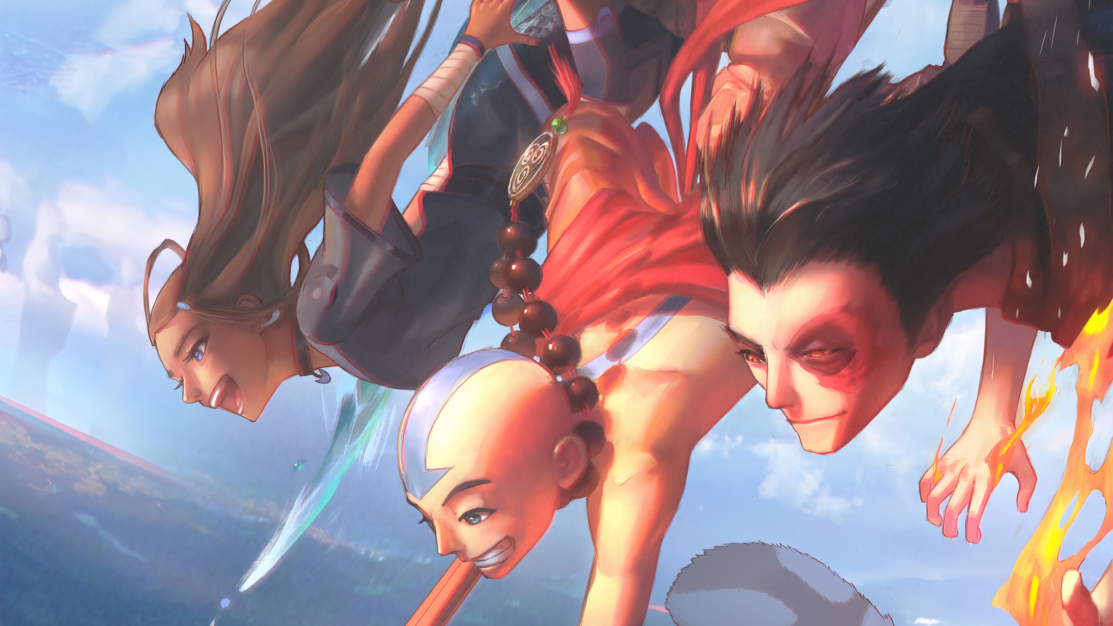 Avatar The Last Airbender Katara Aang Prince Zuko Anime 3840x2160