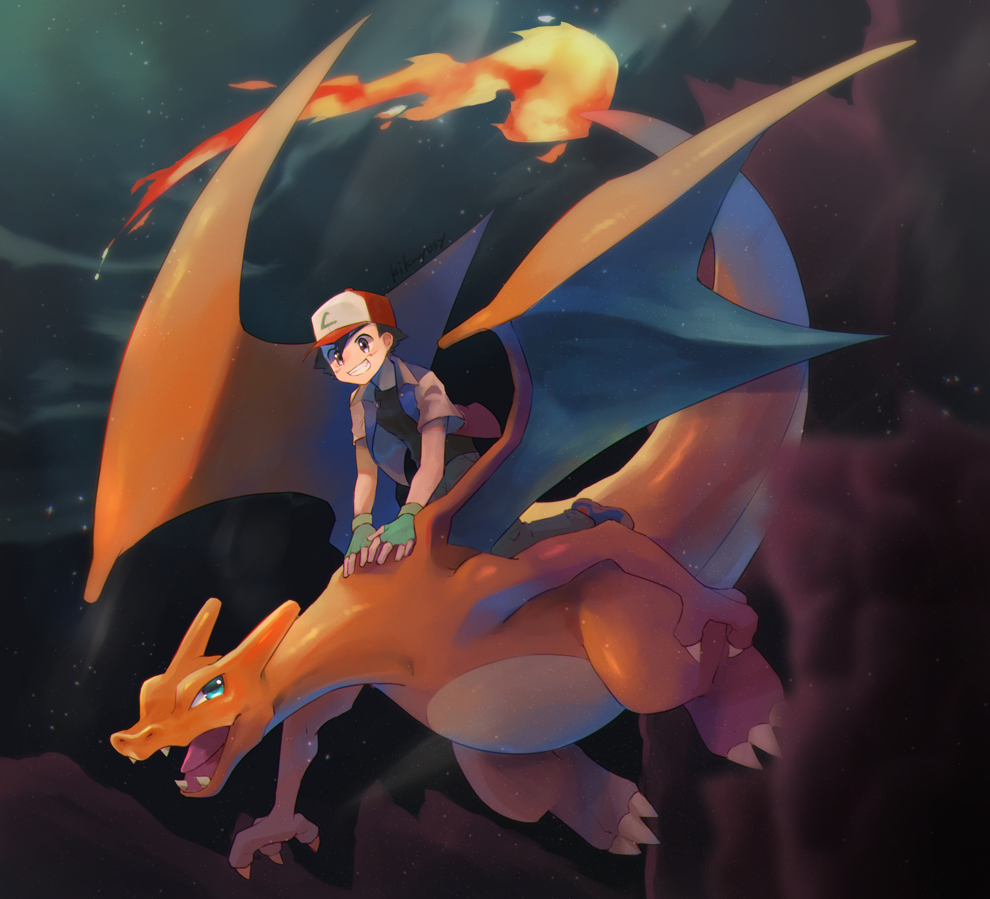 Ash Ketchum Charizard Pokemon 2032x1846