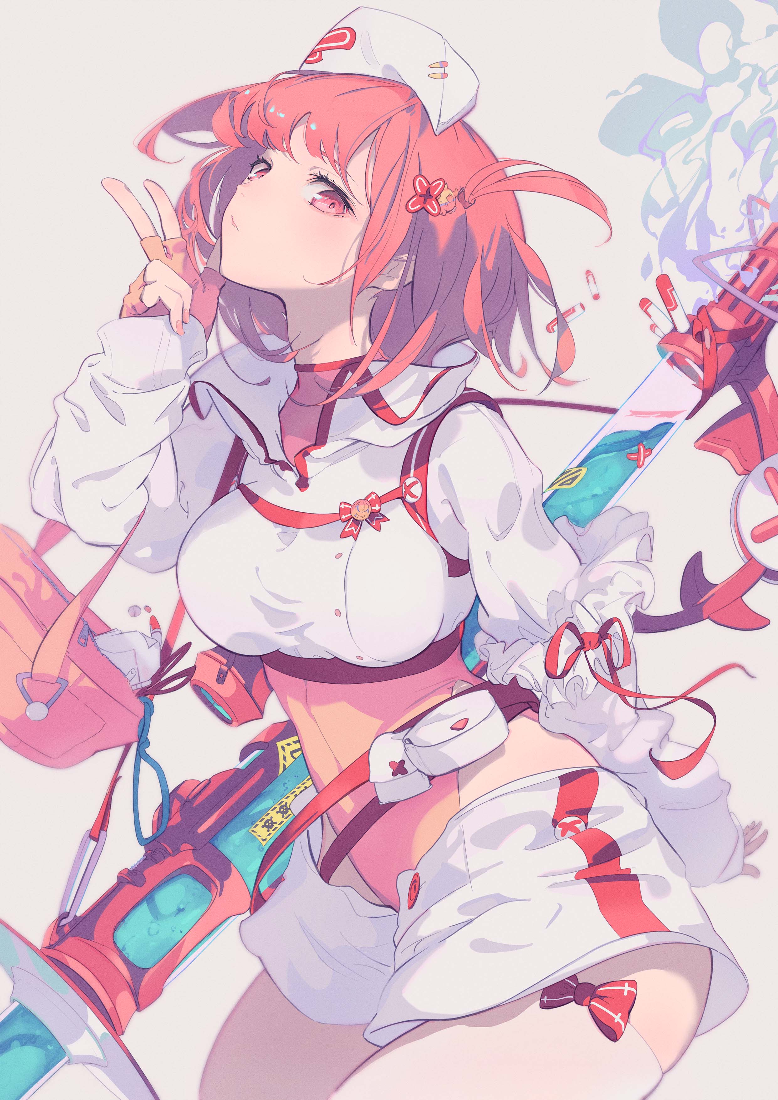 Anime Anime Girls Nurse Outfit Kodamazon Pink Hair Pink Eyes Nurses 2481x3508