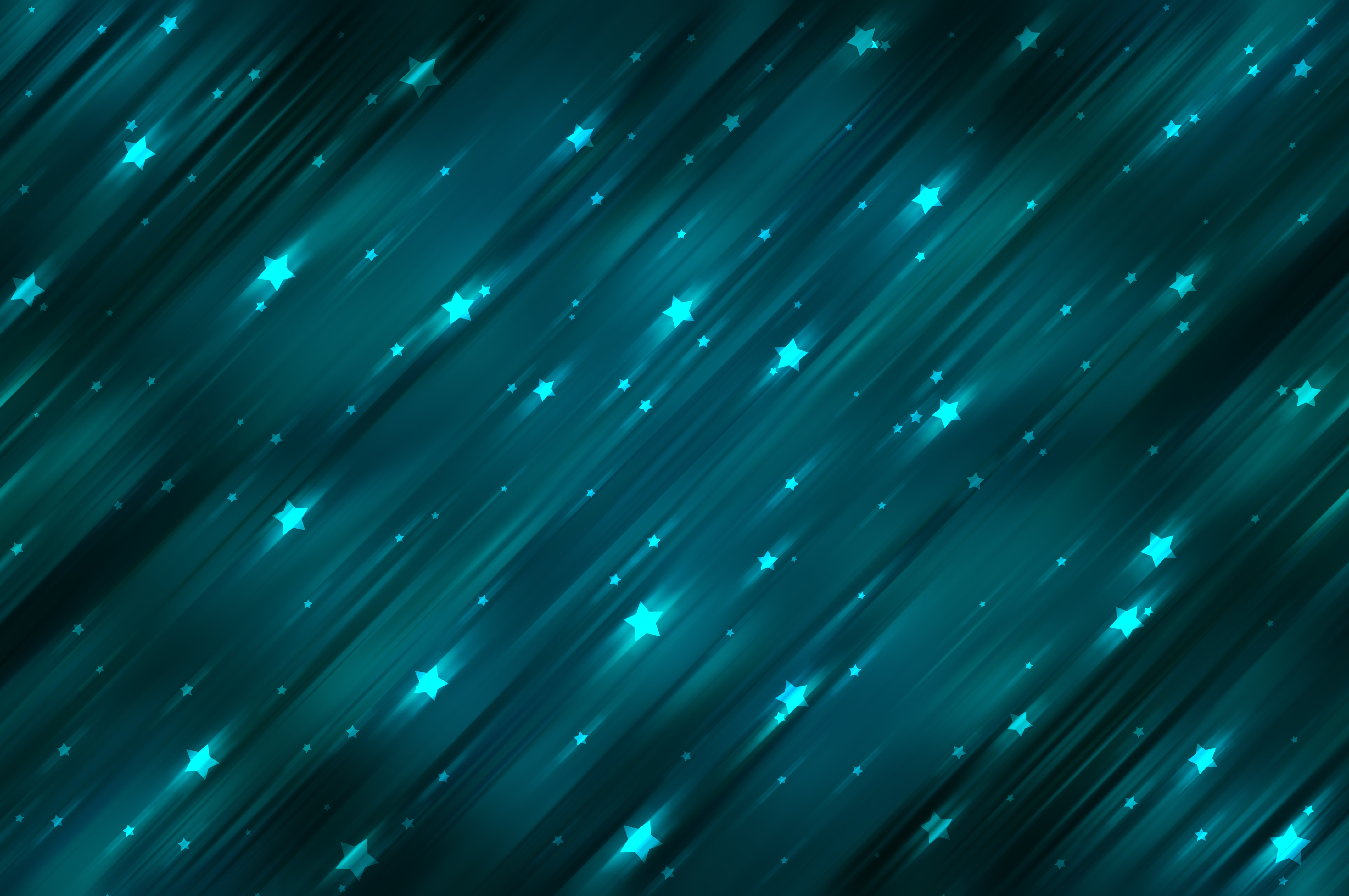 Abstract Illustration Lights Stars Lines Pattern Blue Green Space 4288x2848