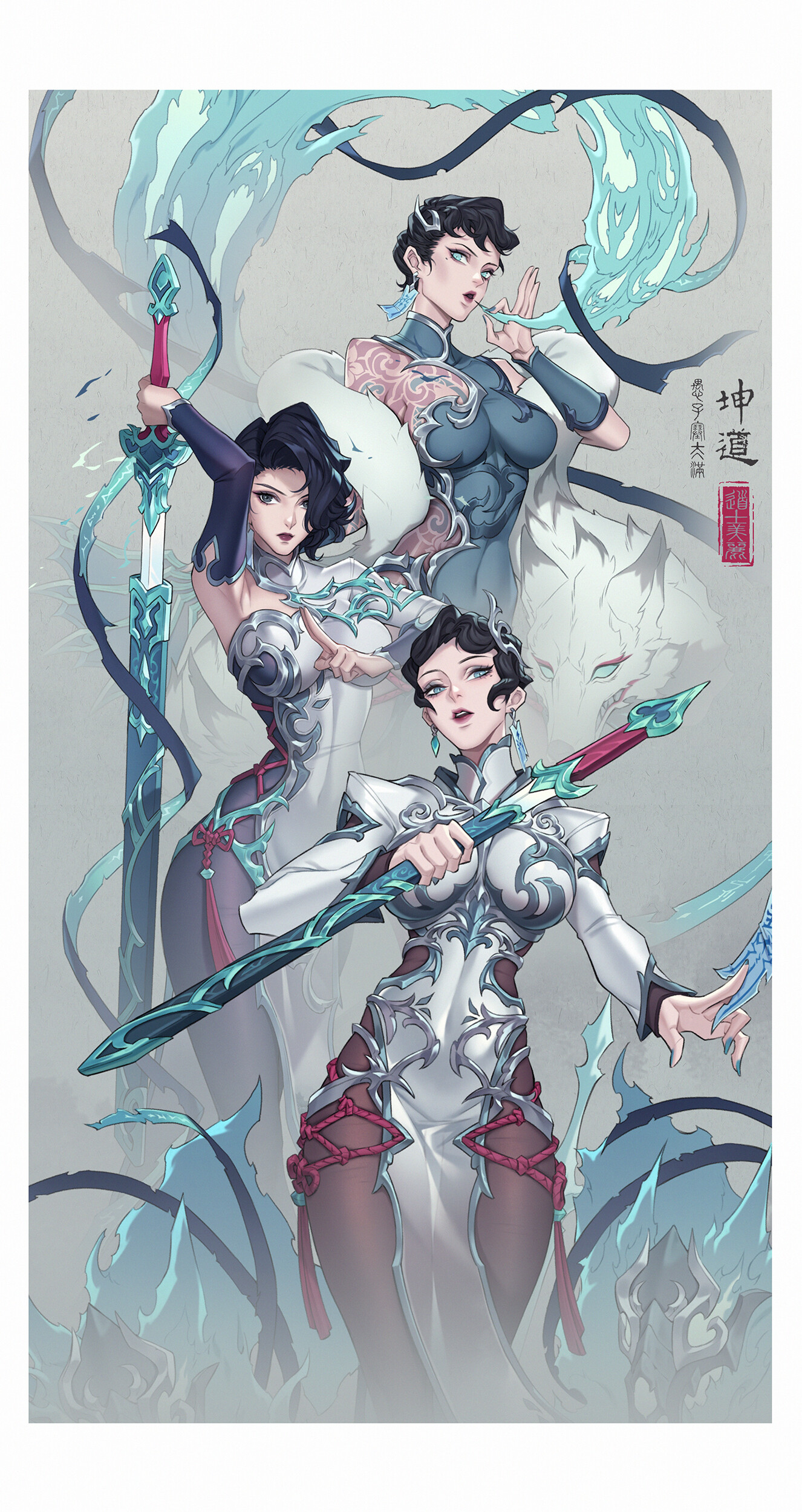 Citemer Liu Artwork Anime Anime Girls Women Women Trio Fantasy Art Fantasy Girl 1326x2500