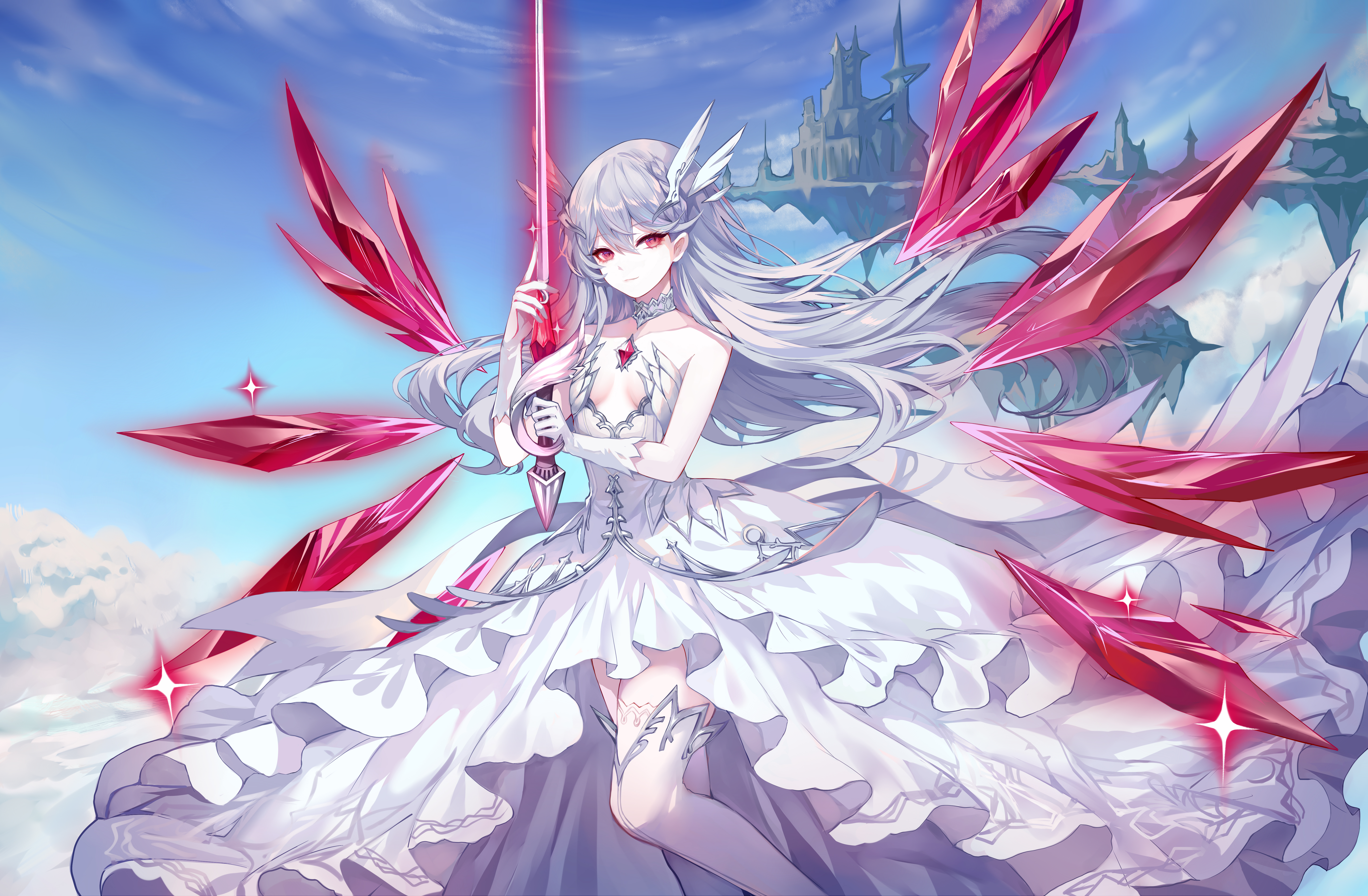 Anime Anime Girls Artwork Sheya Dress Sword 5800x3800